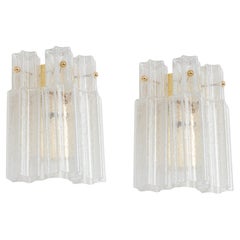 1 of 2 Sets of Frosted Glass Wall Lights by Limburg, Germany, 1960s