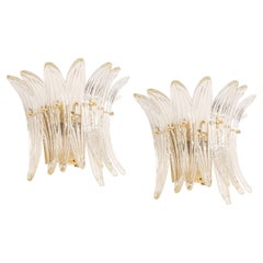 1 di 2 set di grandi lampade a parete Palmette Kalmar Sconces, Austria, anni '70