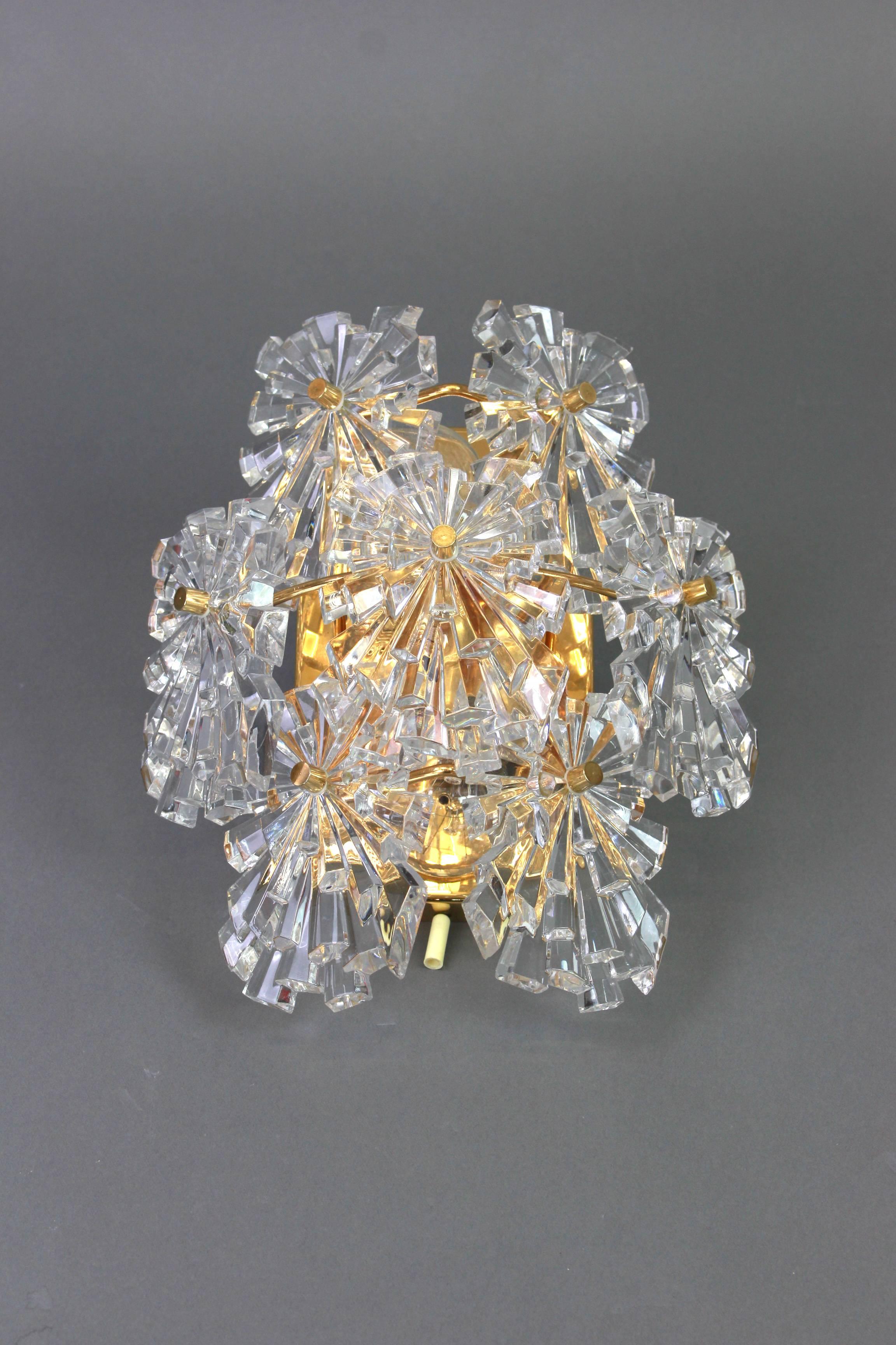 1 of 2 Sets Wonderful Pair of Crystal Sconces by Kinkeldey, Germany, 1970s In Good Condition For Sale In Aachen, NRW