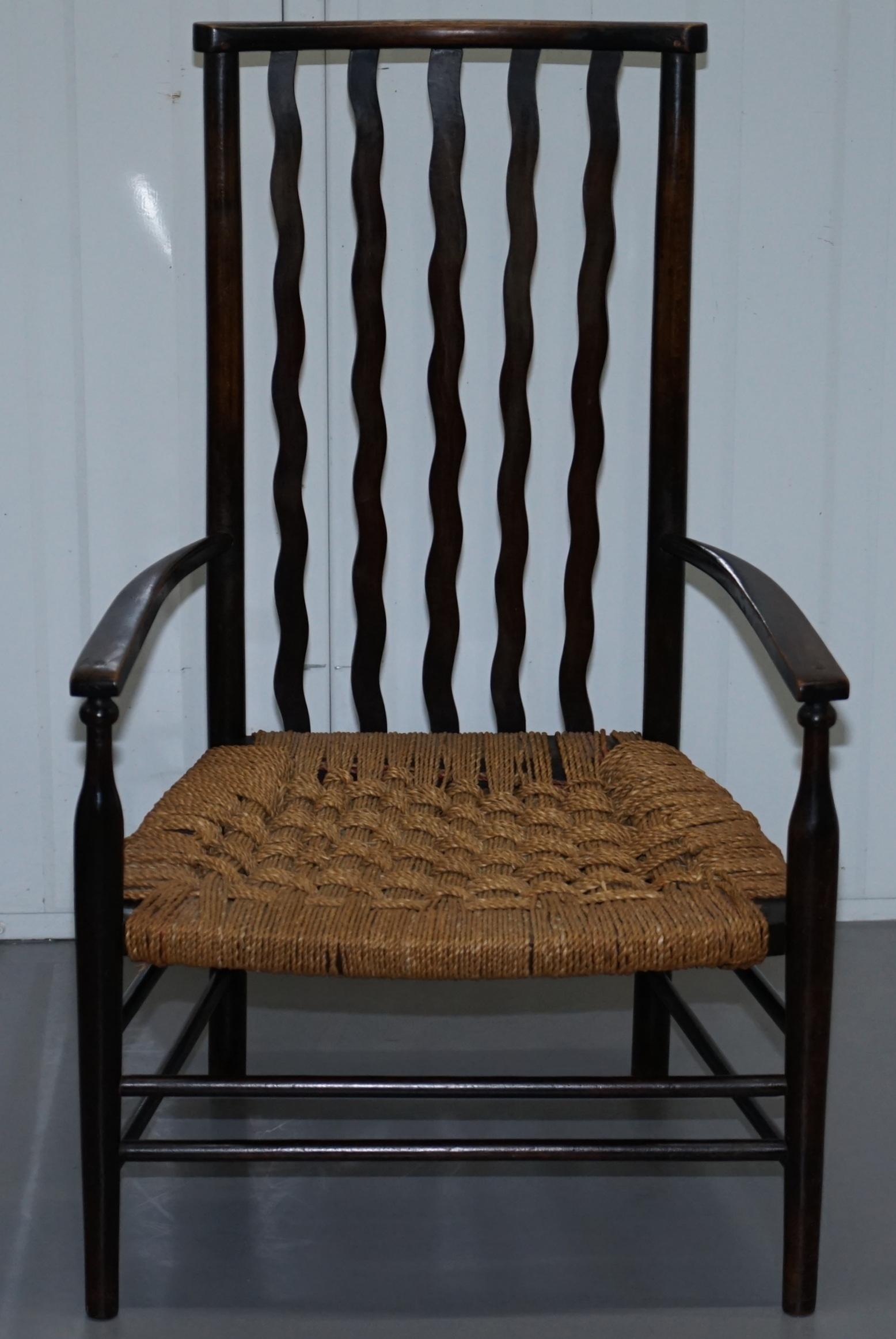 We are delighted to offer for sale this stunning 1 of 2 Victorian Morris & Co for Liberty London small armchairs with original woven seat

As mentioned I have two of these, the other which is listed under my other items has a Rush seat and has