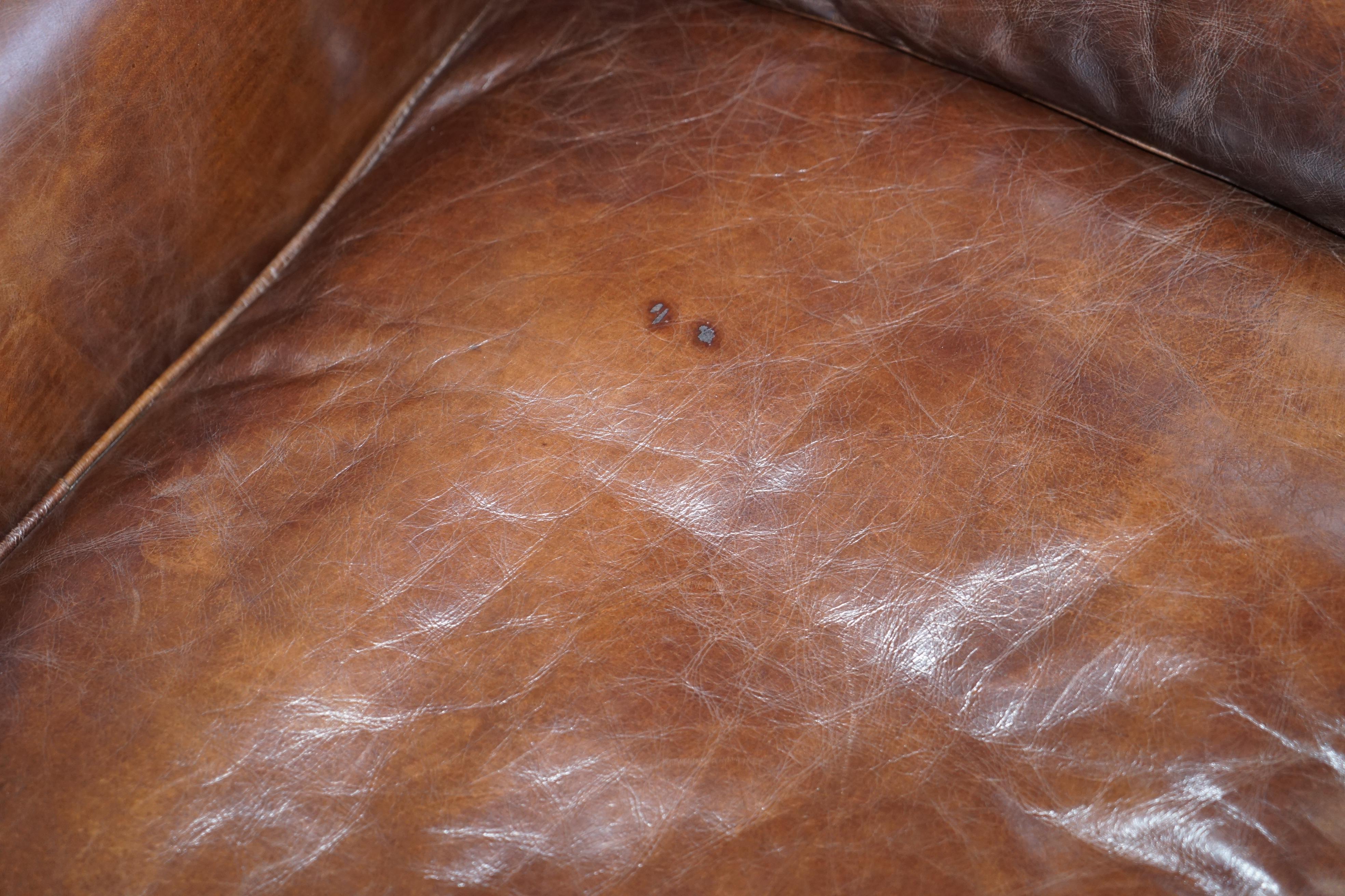 1 of 2 Stuning Timothy Oulton Balmoral Hand Dyed Brown Leather Sofas Wide 10