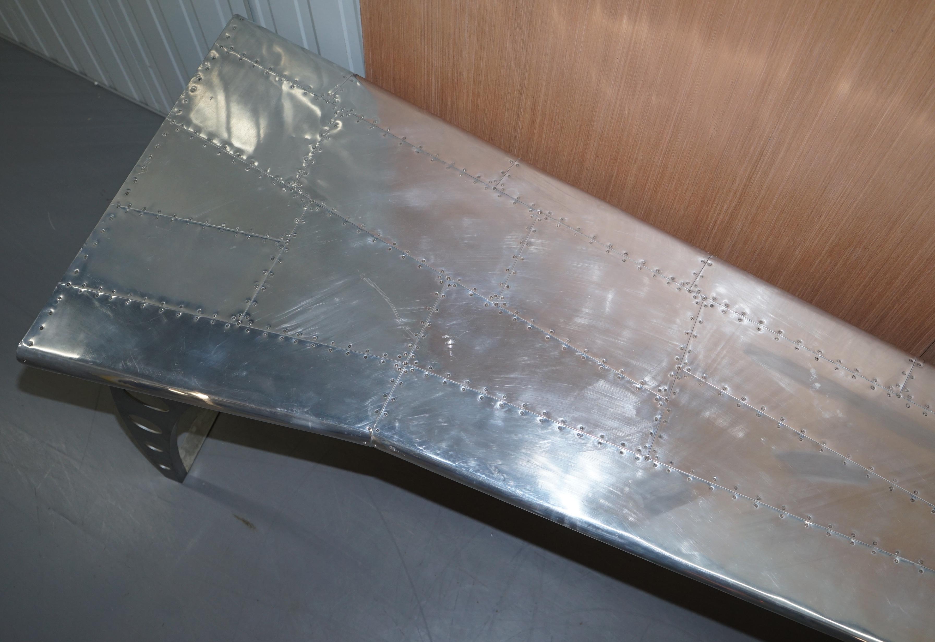 20th Century 1 of 2 Stunning Aluminium Aeroplane Wing Desks Nice Writing Tables Large Sized