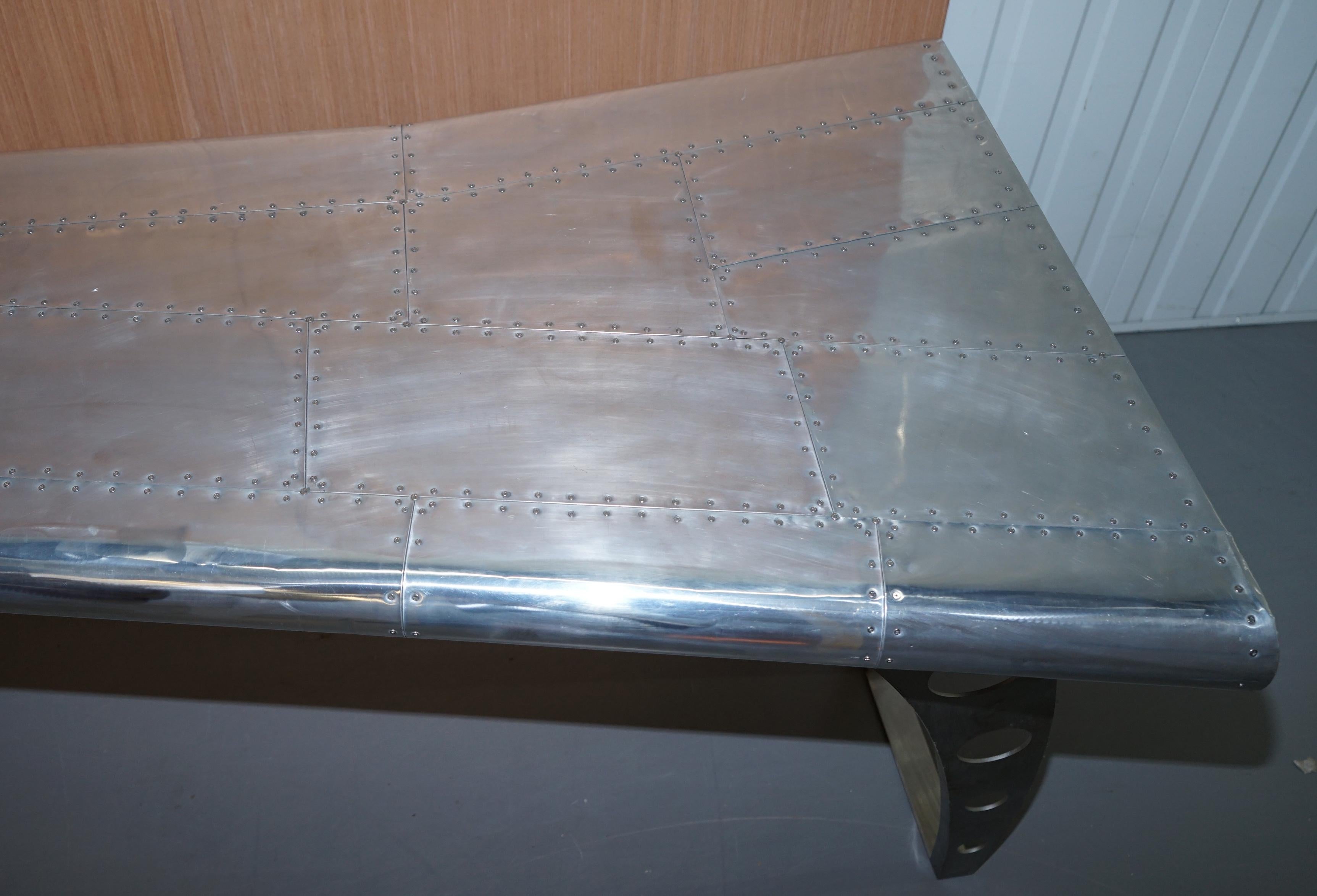 1 of 2 Stunning Aluminium Aeroplane Wing Desks or Writing Tables Large Sized 4