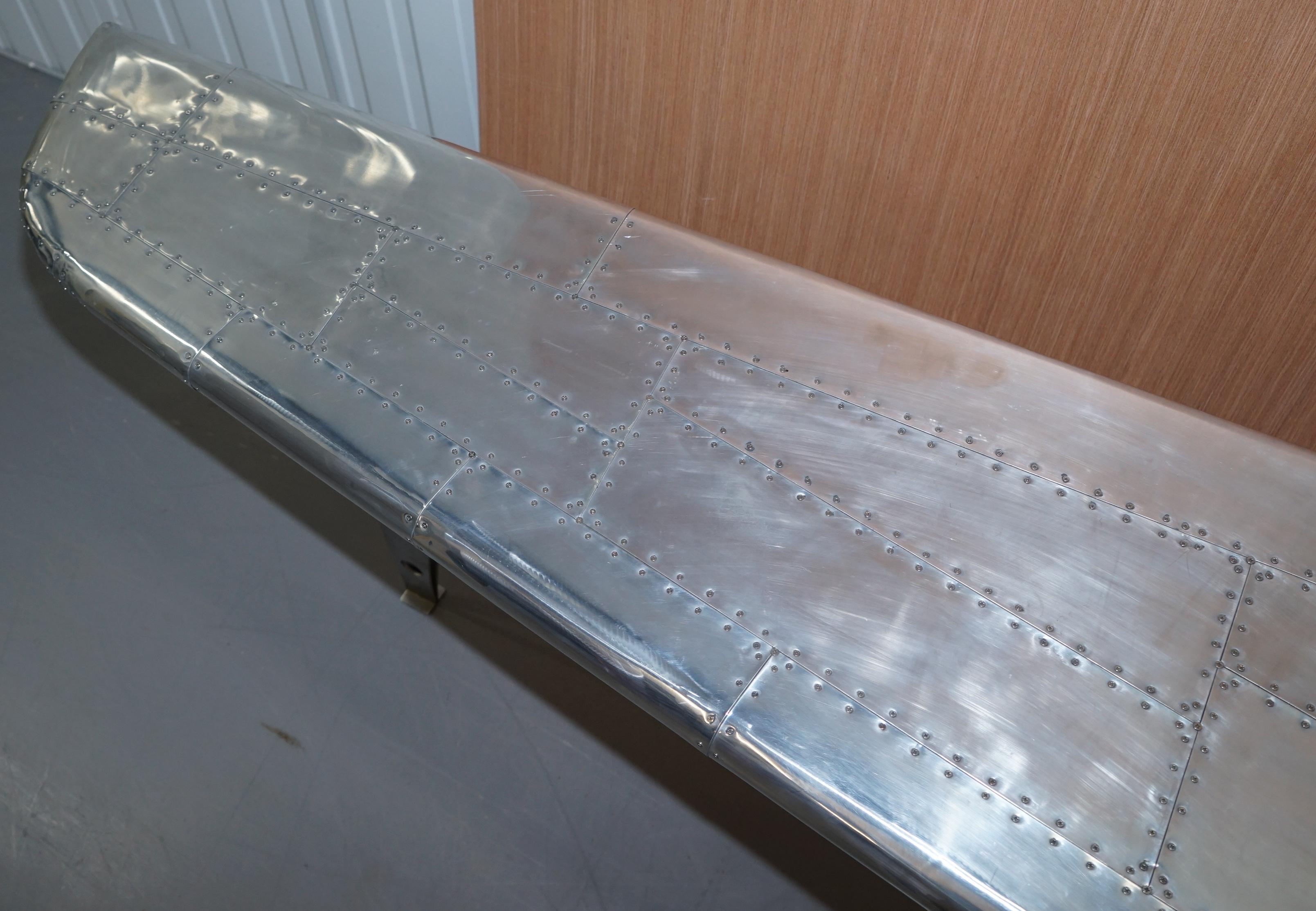 1 of 2 Stunning Aluminium Aeroplane Wing Desks or Writing Tables Large Sized 6