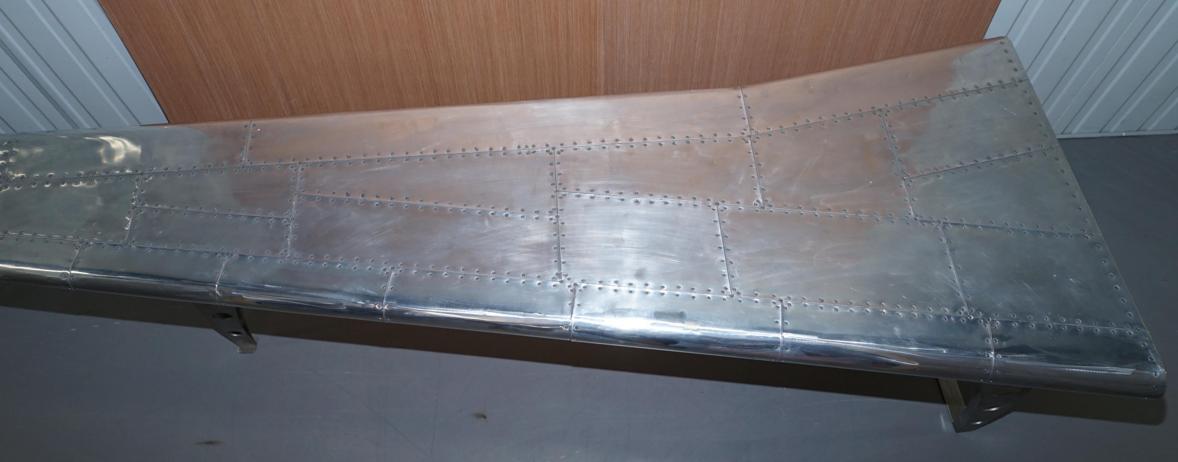 1 of 2 Stunning Aluminium Aeroplane Wing Desks or Writing Tables Large Sized 1