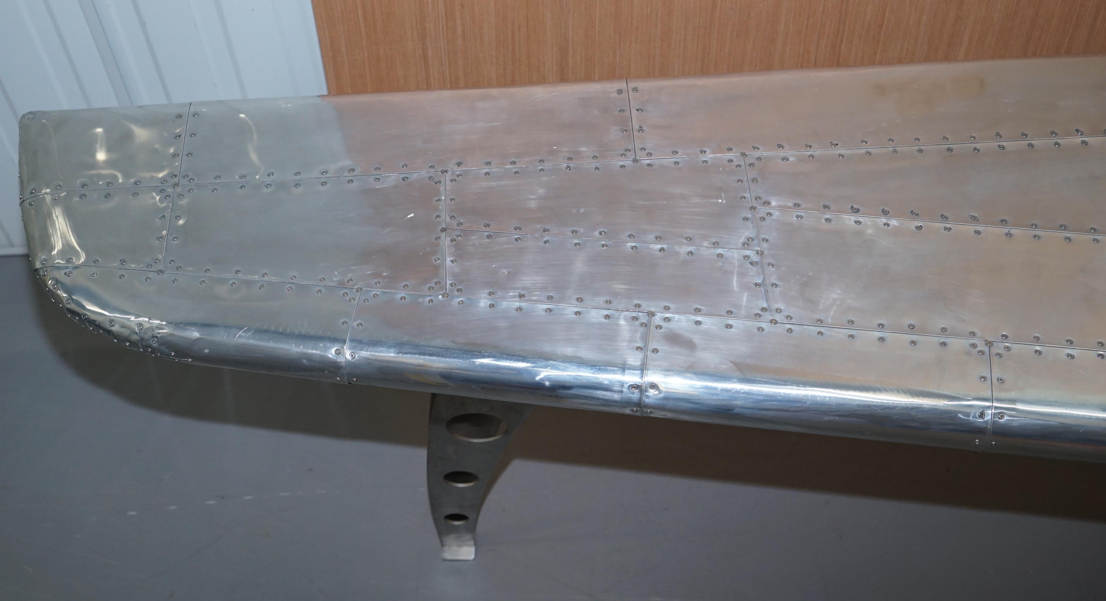 1 of 2 Stunning Aluminium Aeroplane Wing Desks or Writing Tables Large Sized 2