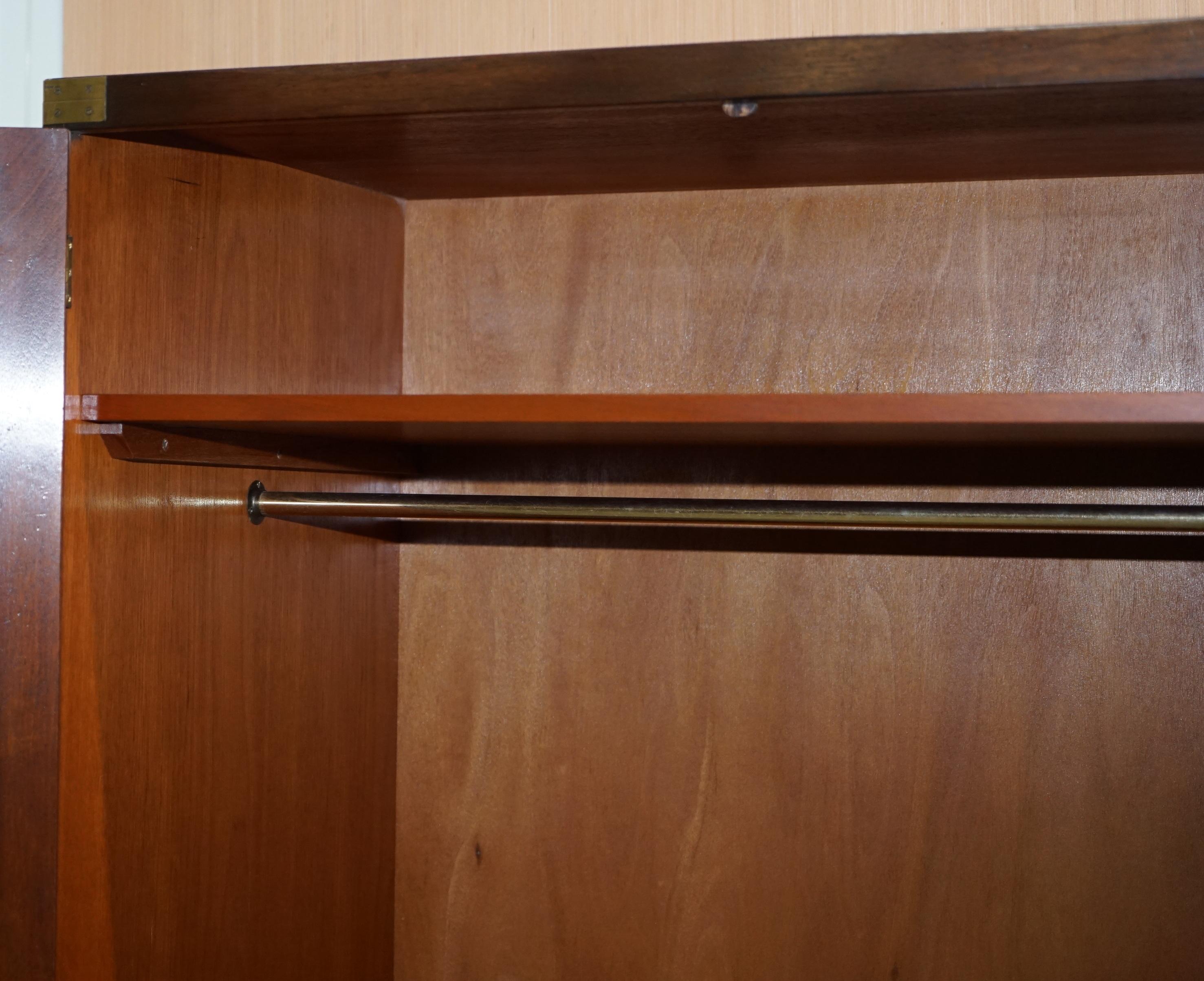 1 of 2 Stunning Bevan Funnell Military Campaign Wardrobes Brass Handles 9