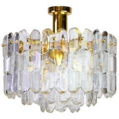1 of 3 Stunning Brass Murano Glass Light Fixture Palazzo, Kalmar, Austria, 1970s