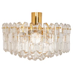 1 of 2 Stupefacente lampadario in ottone e vetro di Murano Palazzo, Kalmar, Austria, anni '70