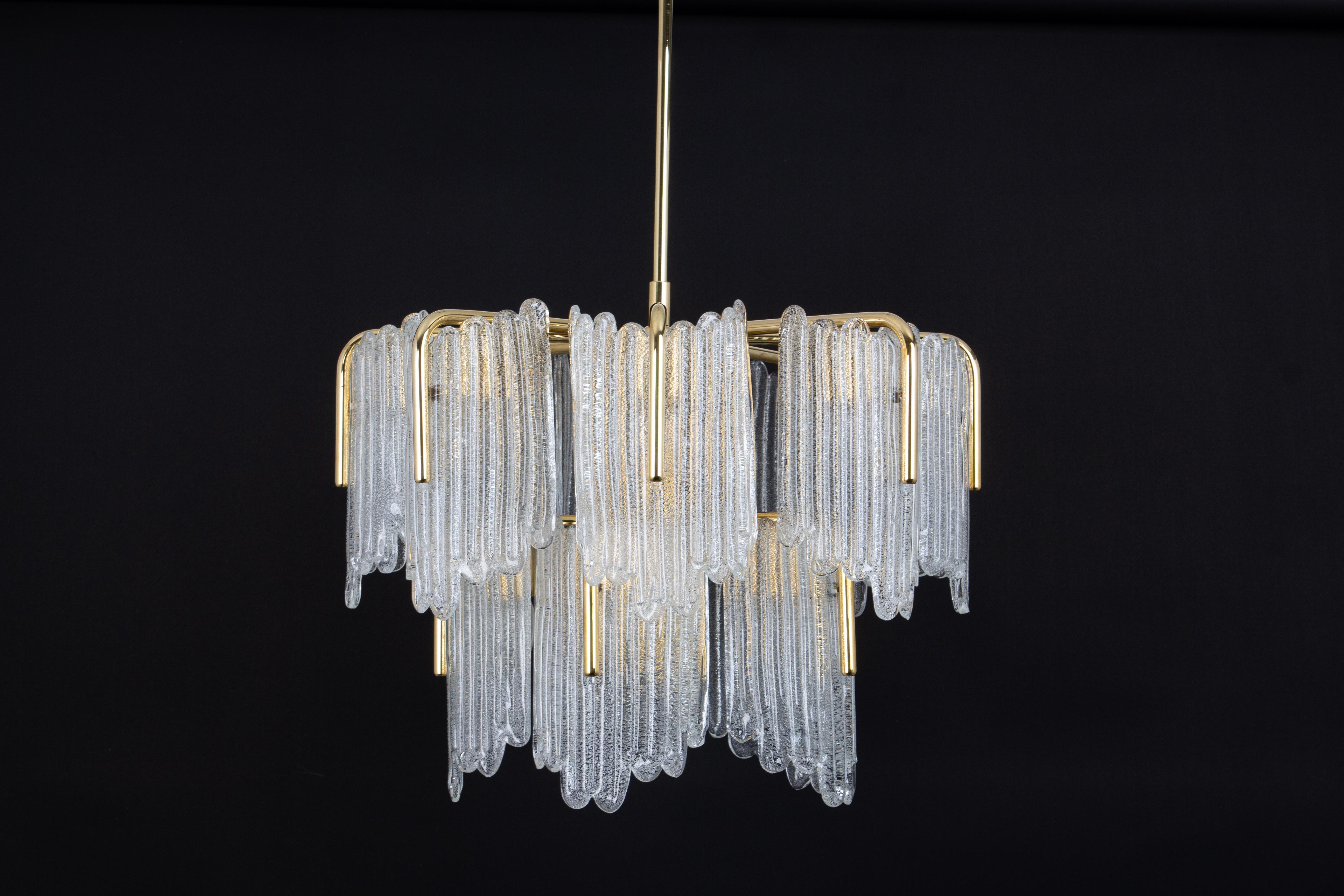 1 of 2 Stunning Carl Fagerlund Chandelier Murano Glass Leaves, 1960s For Sale 3