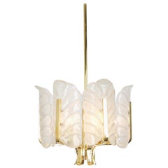 1 of 2 Stunning Carl Fagerlund Chandelier Murano Glass Leaves, 1960s