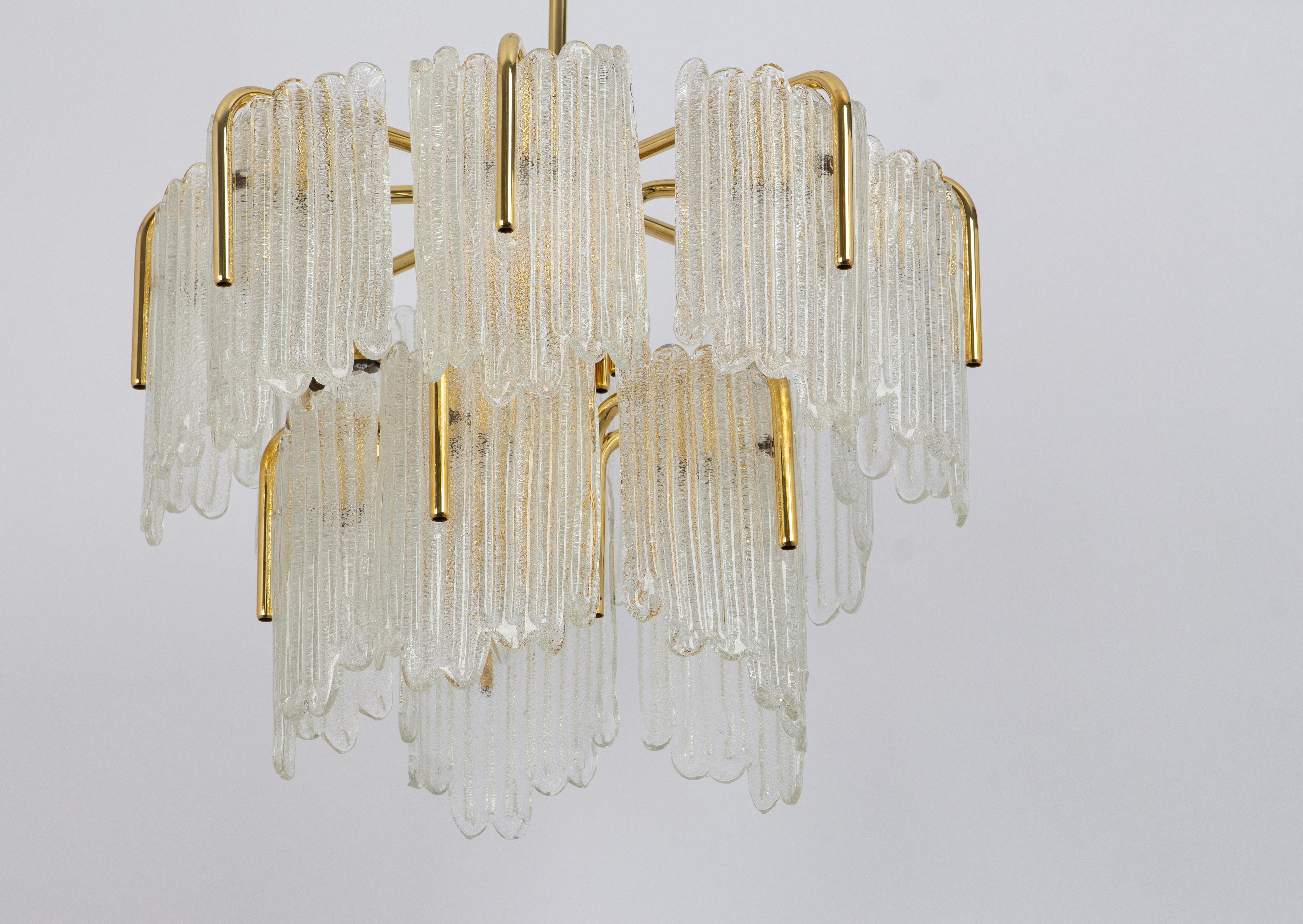 Mid-Century Modern 1 of 2 Stunning Carl Fagerlund Chandelier Murano Glass Leaves, 1960s For Sale