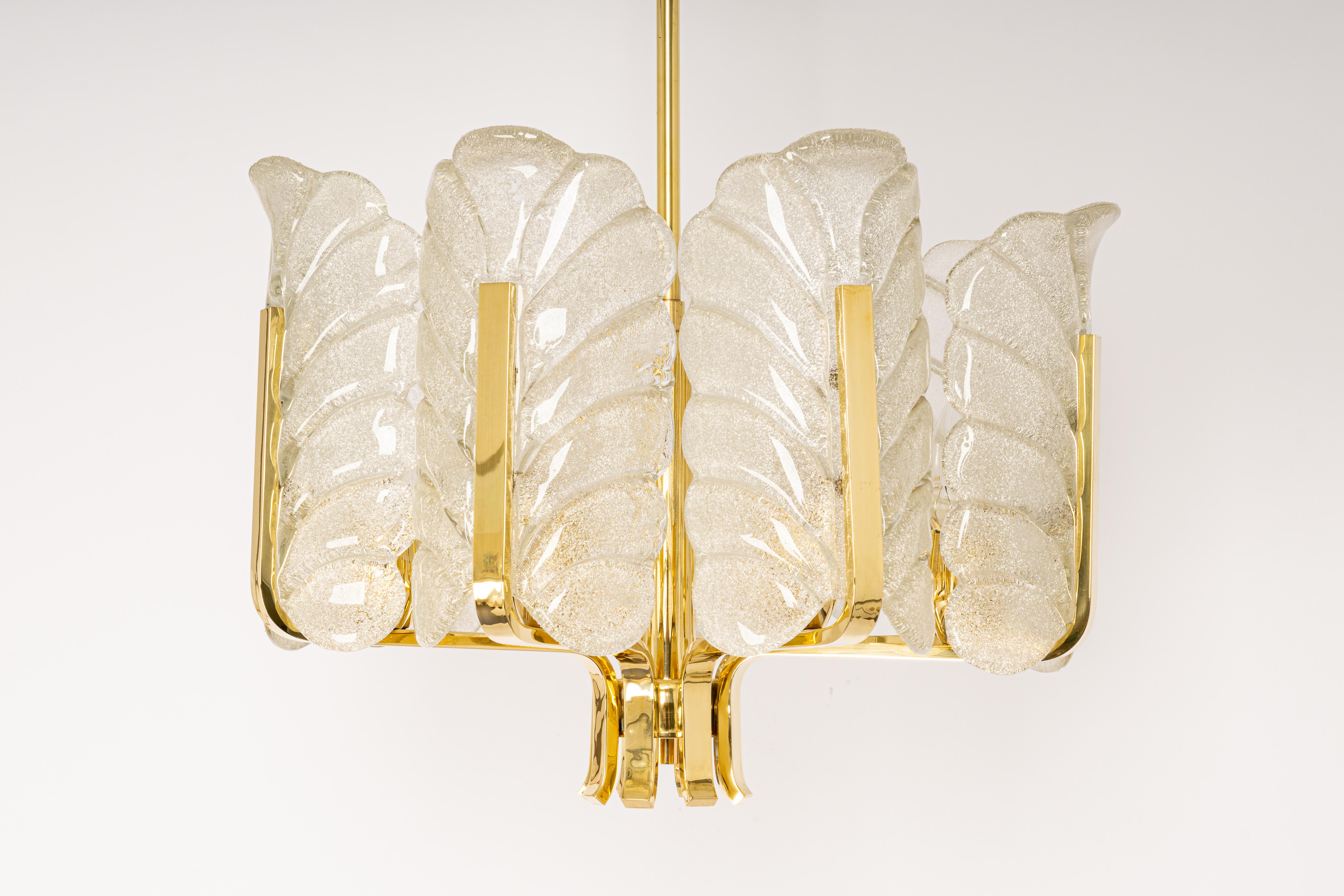 Mid-Century Modern 1 of 2 Stunning Carl Fagerlund Chandelier Murano Glass Leaves, 1960s For Sale