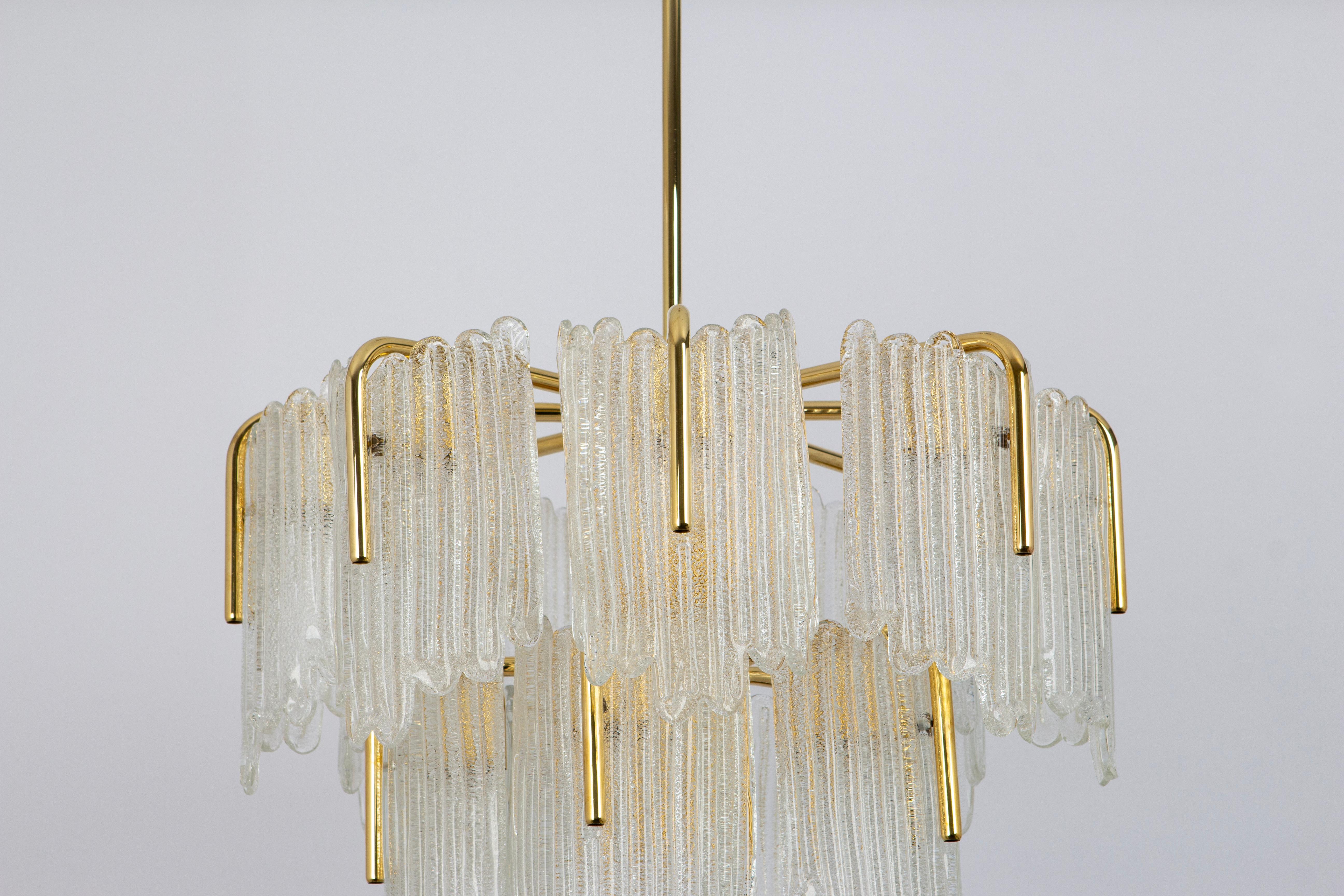 German 1 of 2 Stunning Carl Fagerlund Chandelier Murano Glass Leaves, 1960s For Sale