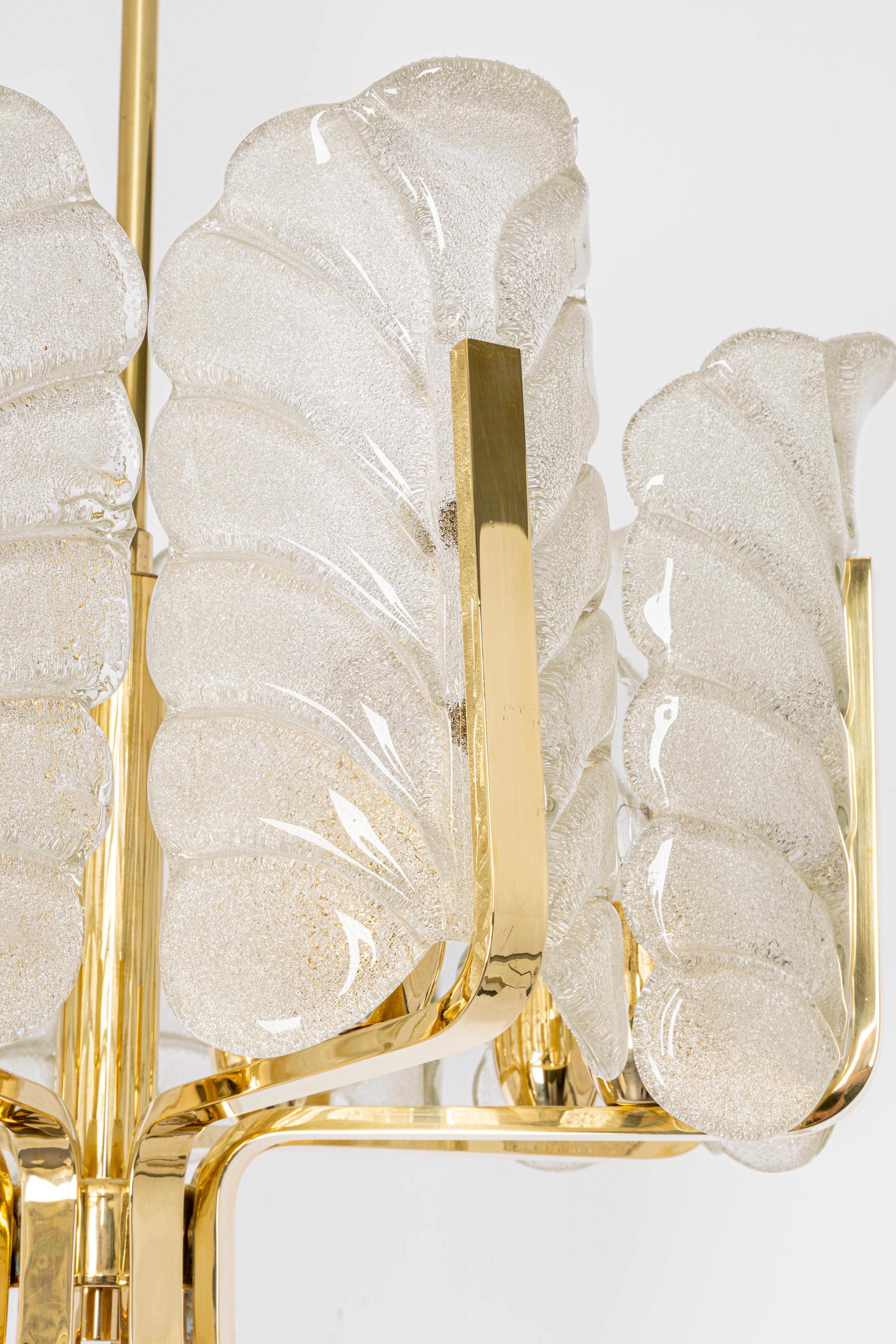 Swedish 1 of 2 Stunning Carl Fagerlund Chandelier Murano Glass Leaves, 1960s For Sale
