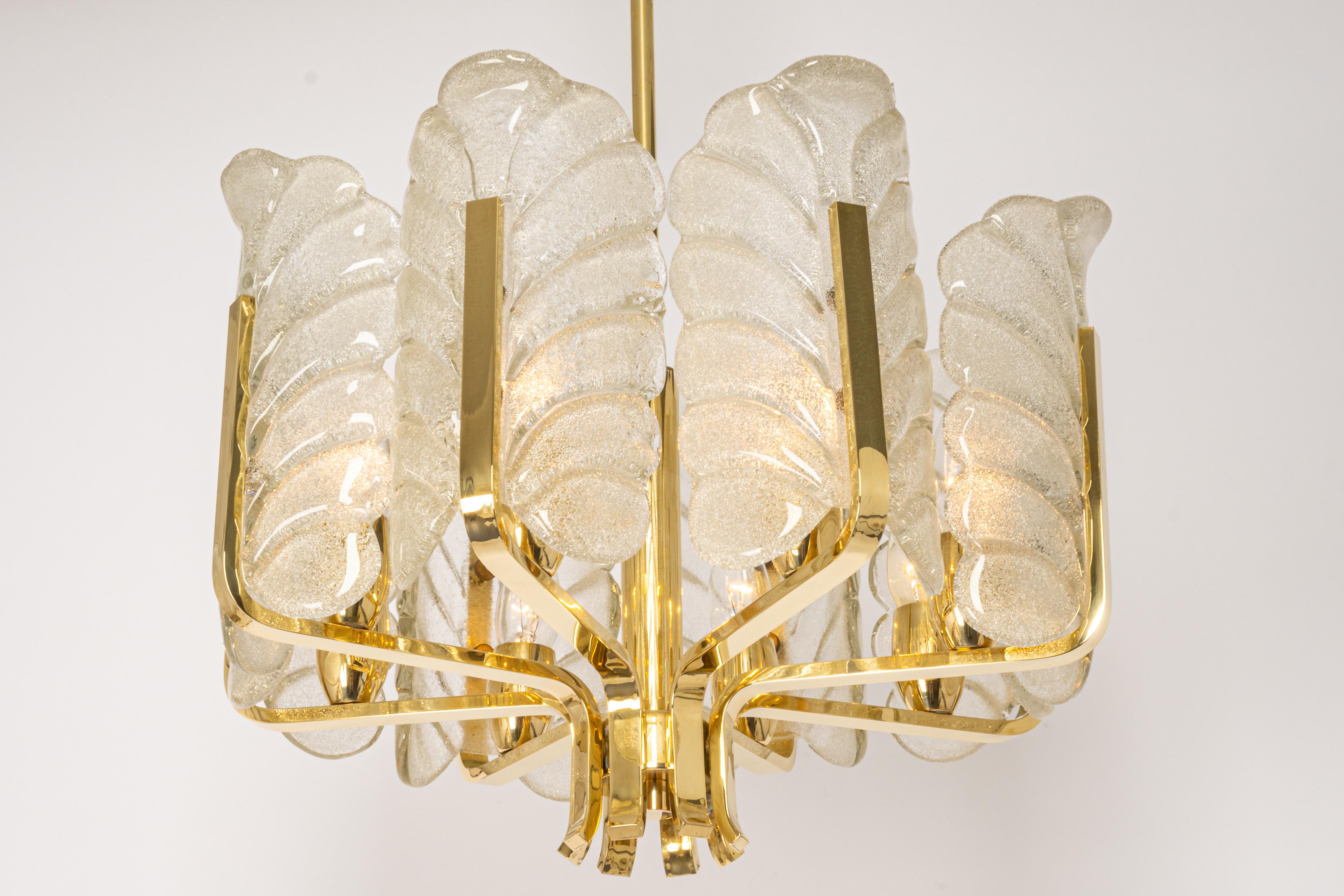 Mid-20th Century 1 of 4 Stunning Carl Fagerlund Chandelier Murano Glass Leaves, 1960s For Sale
