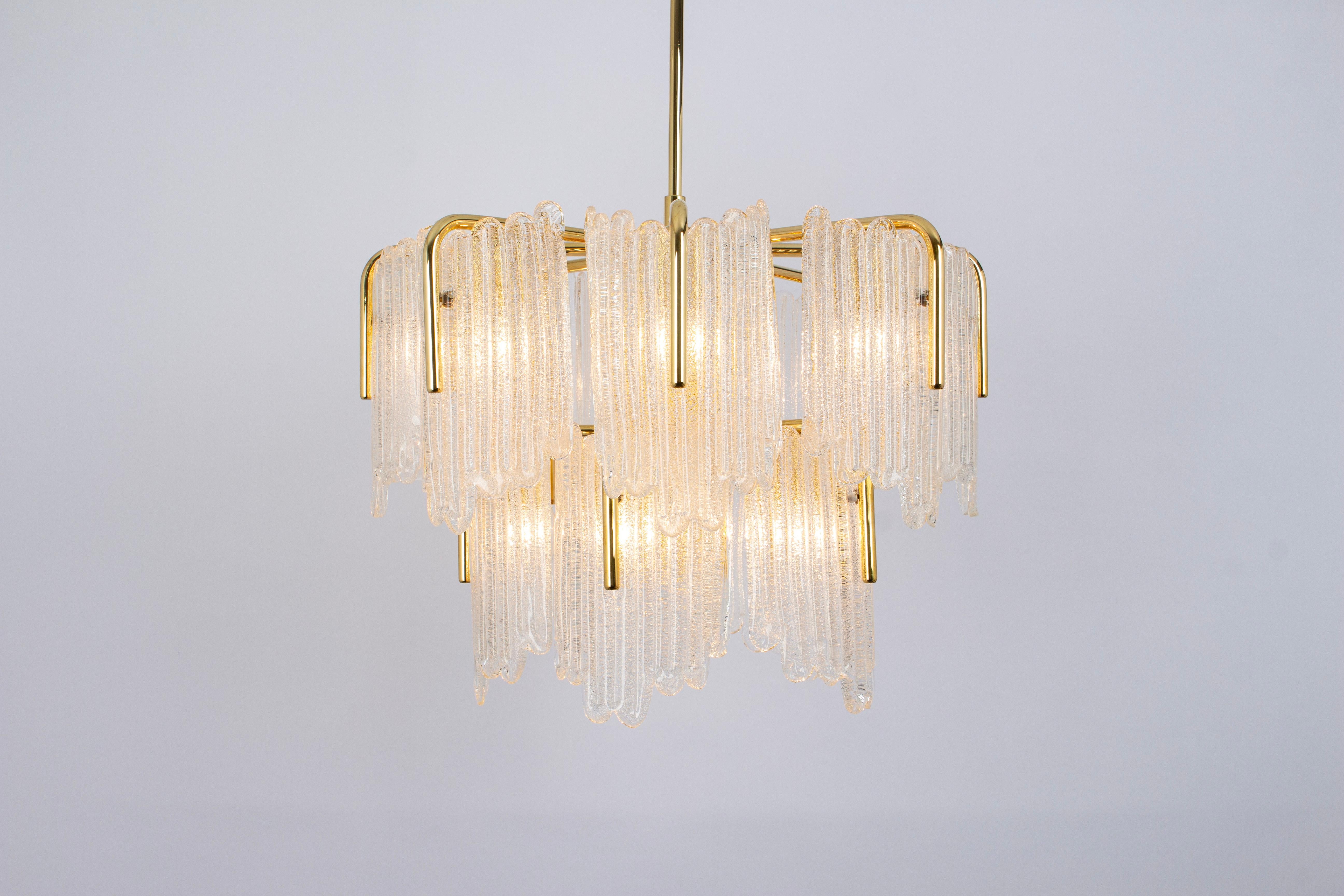 Mid-20th Century 1 of 2 Stunning Carl Fagerlund Chandelier Murano Glass Leaves, 1960s For Sale