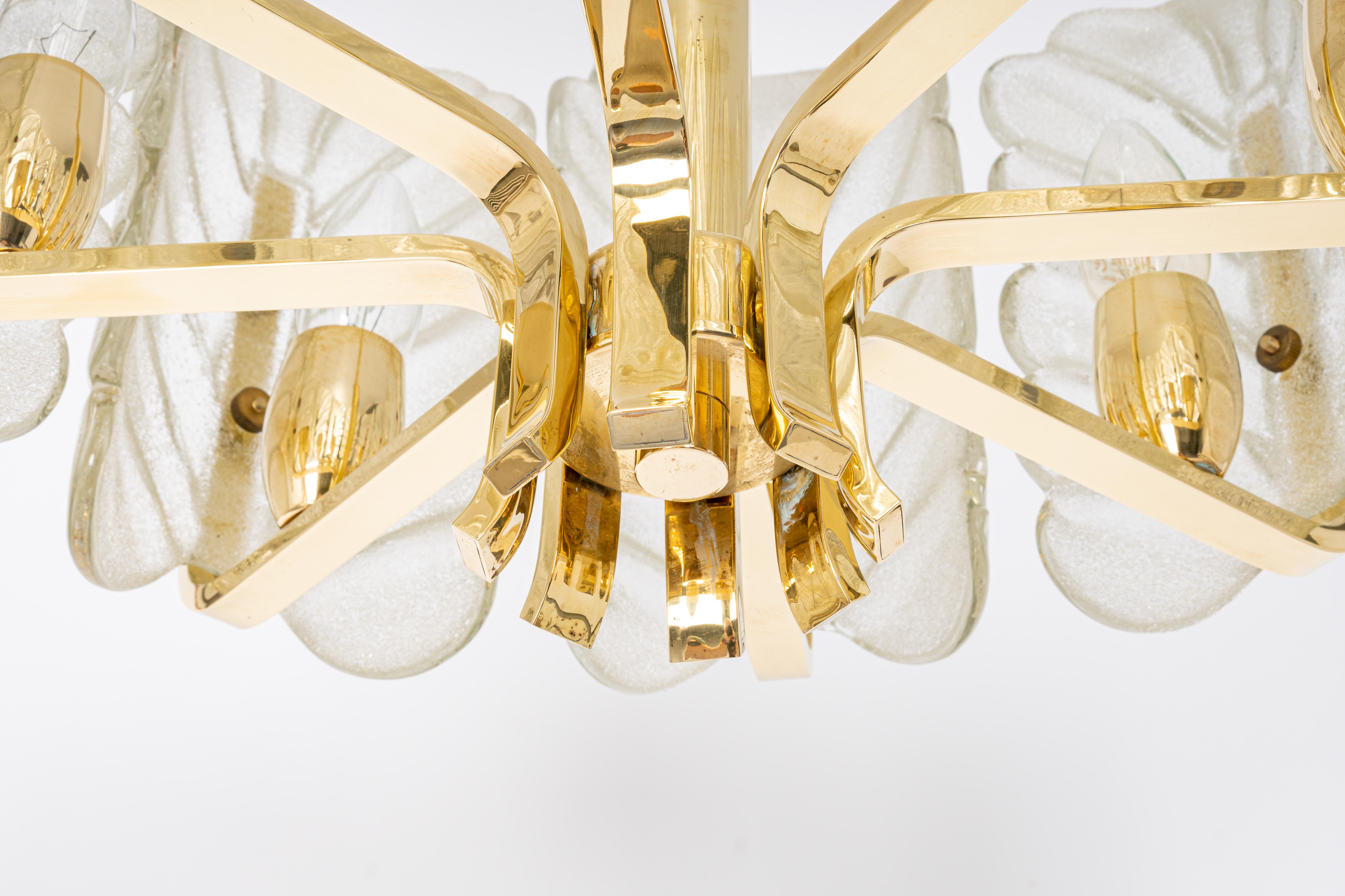 Mid-20th Century 1 of 2 Stunning Carl Fagerlund Chandelier Murano Glass Leaves, 1960s For Sale