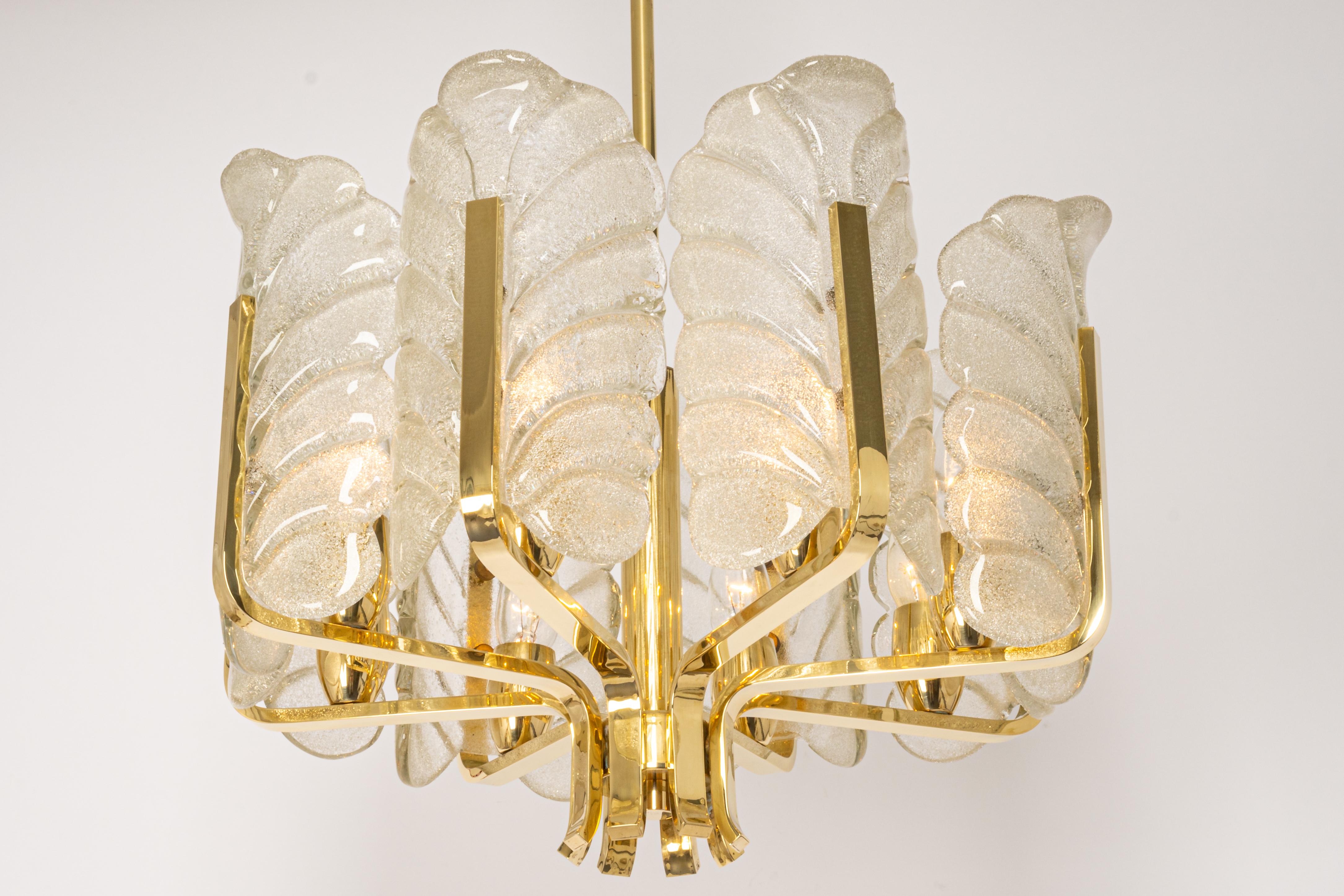 1 of 2 Stunning Carl Fagerlund Chandelier Murano Glass Leaves, 1960s For Sale 2