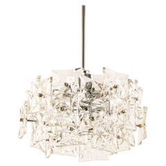 1 of 2 Stunning Chandelier Crystal Glass by Kinkeldey, Germany, 1970s