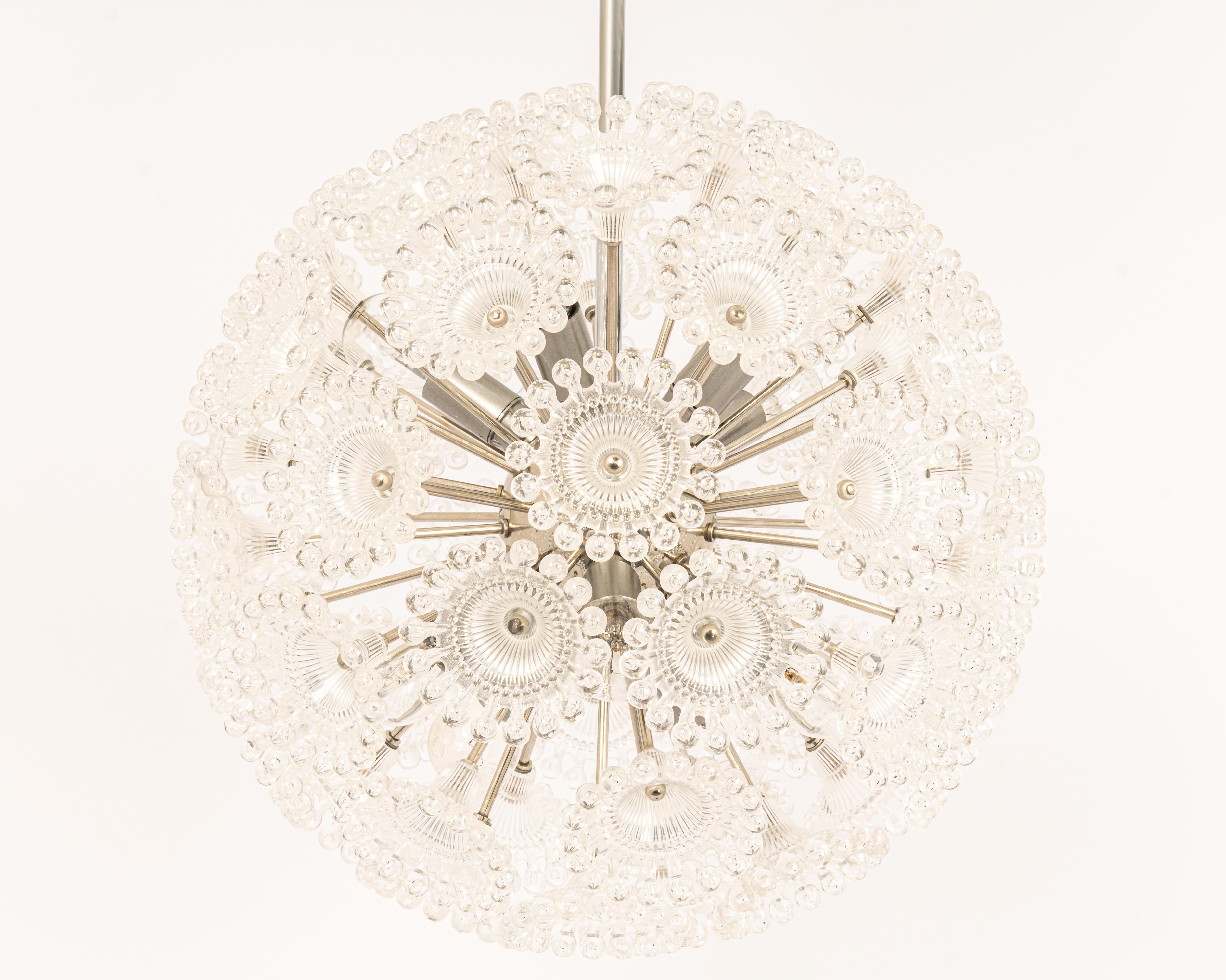Mid-Century Modern 1 of 3 Stunning Floral Chrome Sputnik Chandelier, Germany, 1960s For Sale