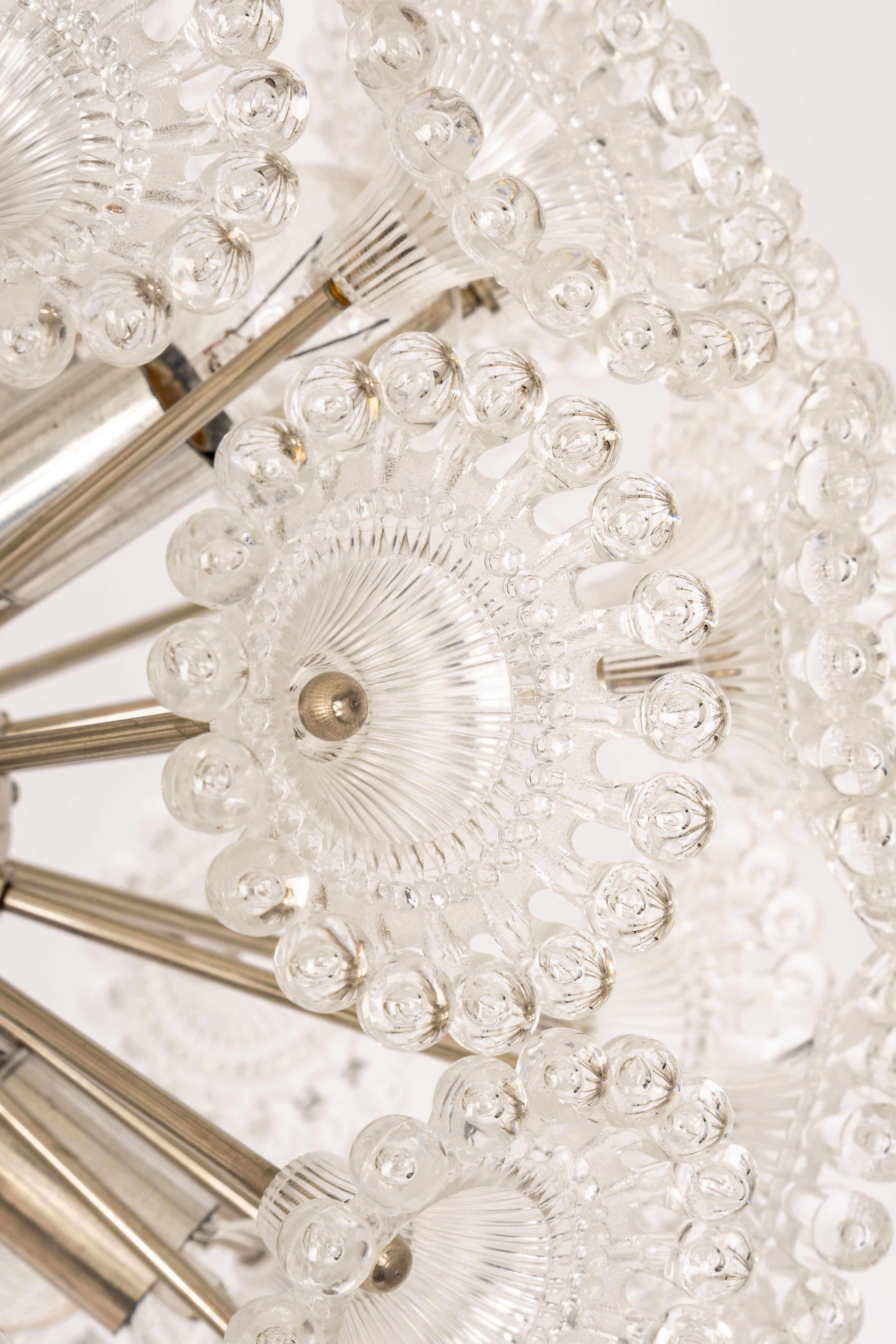 Mid-20th Century 1 of 3 Stunning Floral Chrome Sputnik Chandelier, Germany, 1960s For Sale