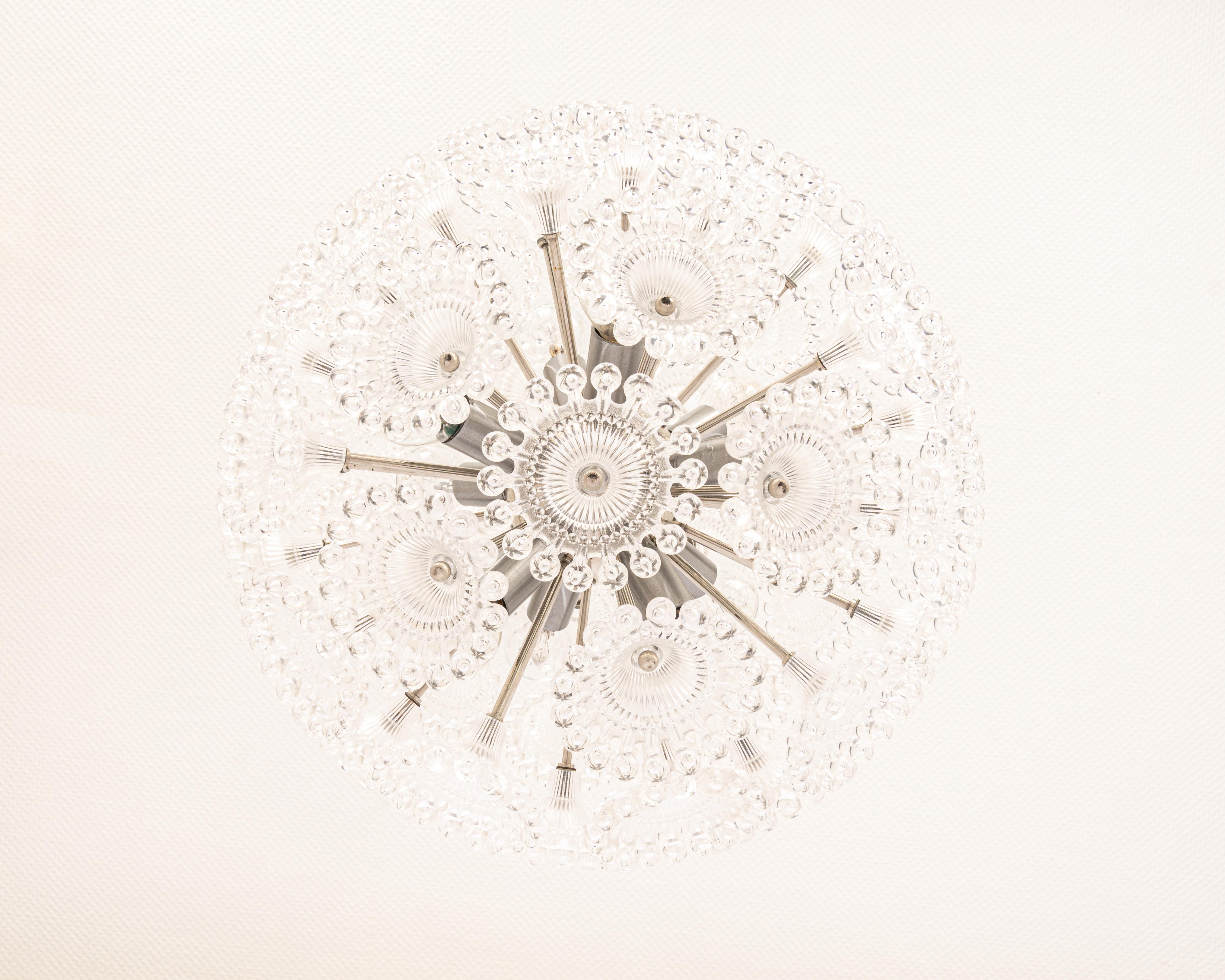 1 of 3 Stunning Floral Chrome Sputnik Chandelier, Germany, 1960s For Sale 1