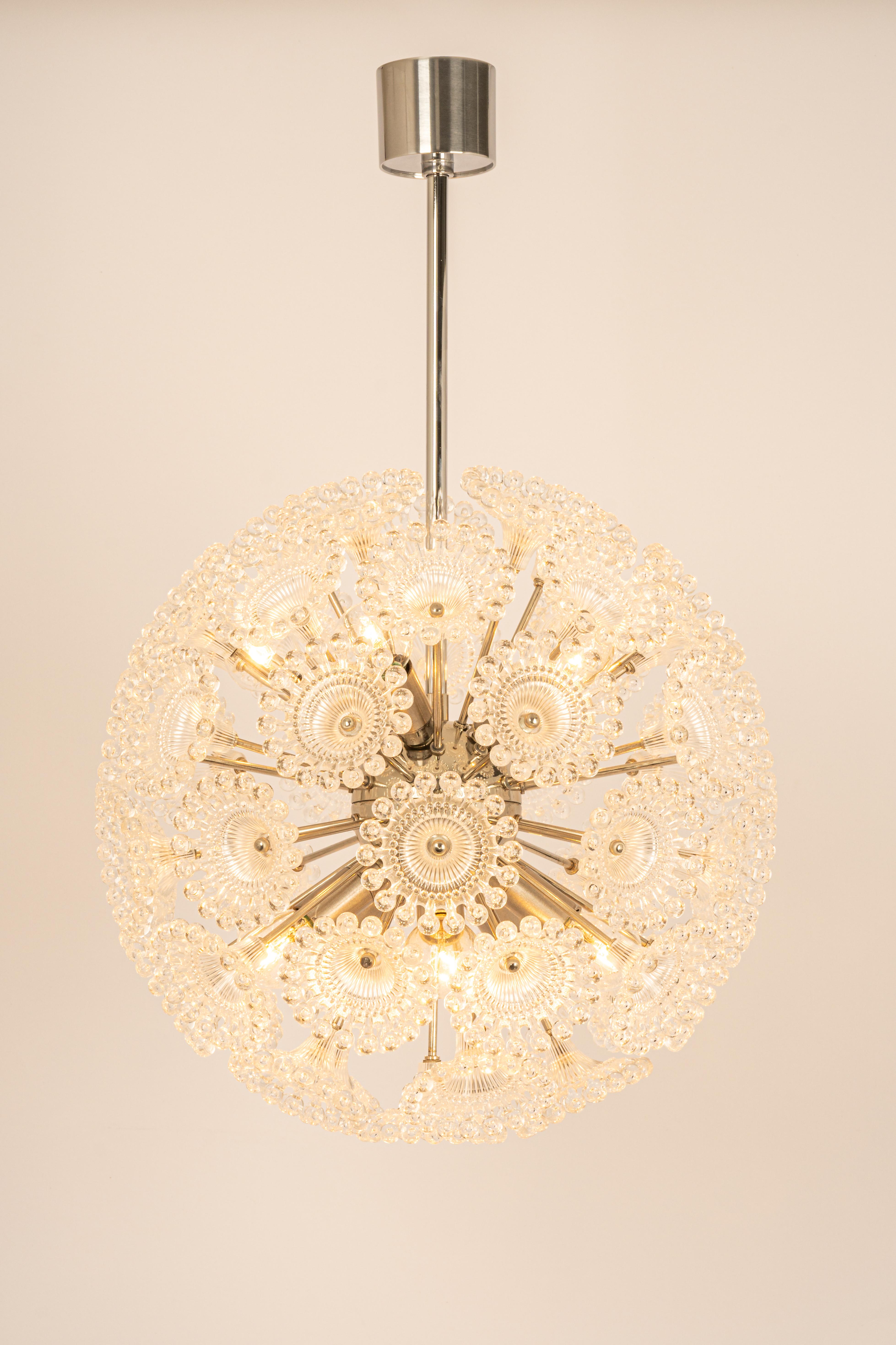 1 of 3 Stunning Floral Chrome Sputnik Chandelier, Germany, 1960s For Sale 3