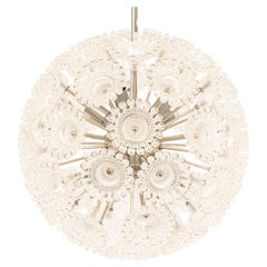 1 of 3 Stupendo lampadario Sputnik floreale in cromo, Germania, anni '60