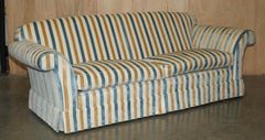1 OF 2 STUNNING MULBERRY HOME DESIGNER CONTEMPORAIN STRIPED THREE SEATER SOFAs