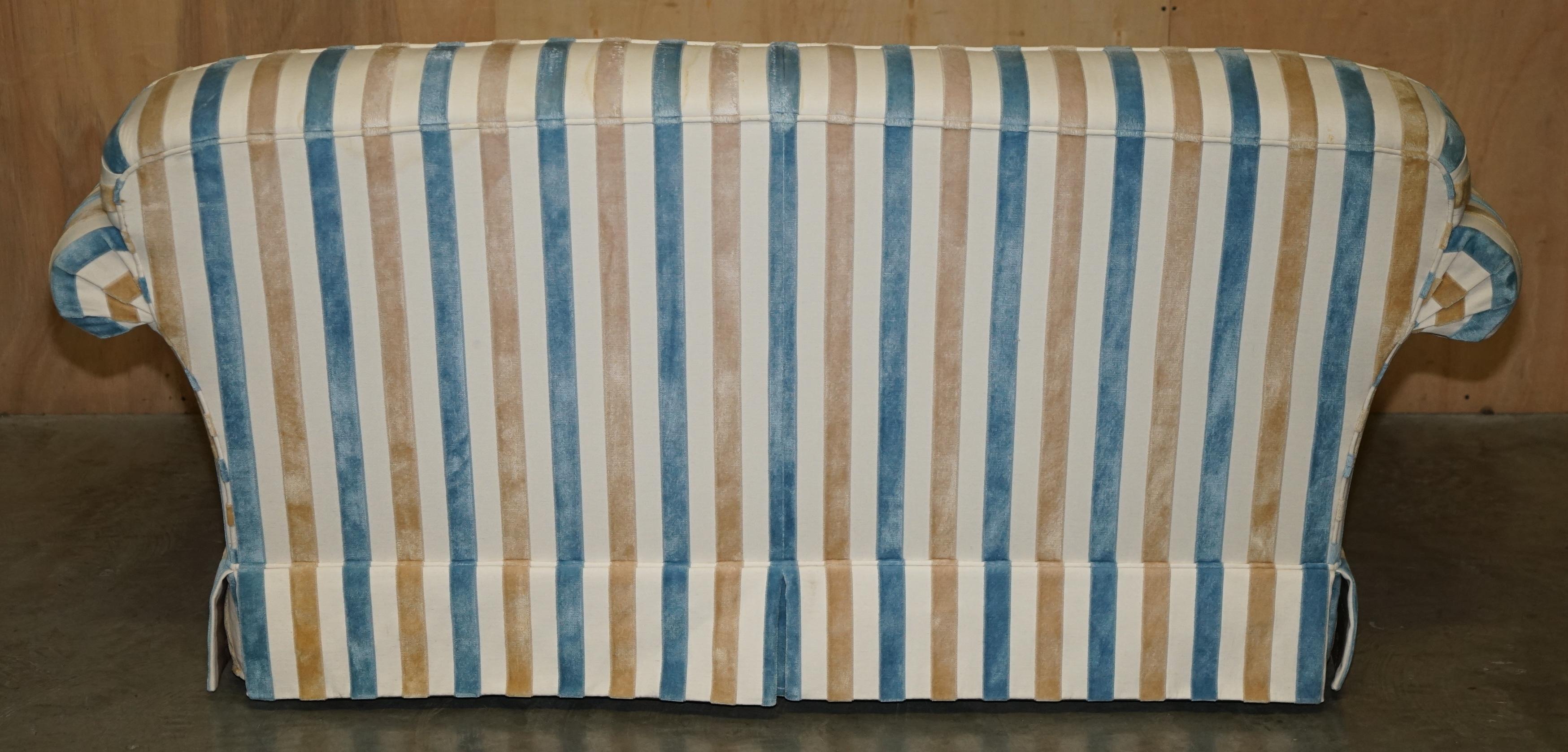 1 OF 2 STUNNING MULBERRY HOME DESiGNER CONTEMPORARY STRIPED TWO SEATER SOFAS For Sale 11