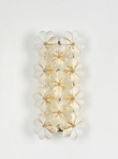1 di 2 splendide luci da parete a forma di fiore in vetro di Murano di Ernst Palme, Germania, anni '70