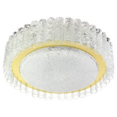 1 of 2 Stunning Murano Glass Tubes Flushmount by Doria, Germany, 1960s