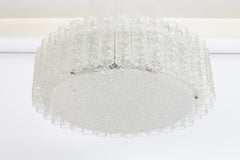 1 of 3 Stunning Murano Glass Tubes Flushmount by Doria, Germany, 1960s