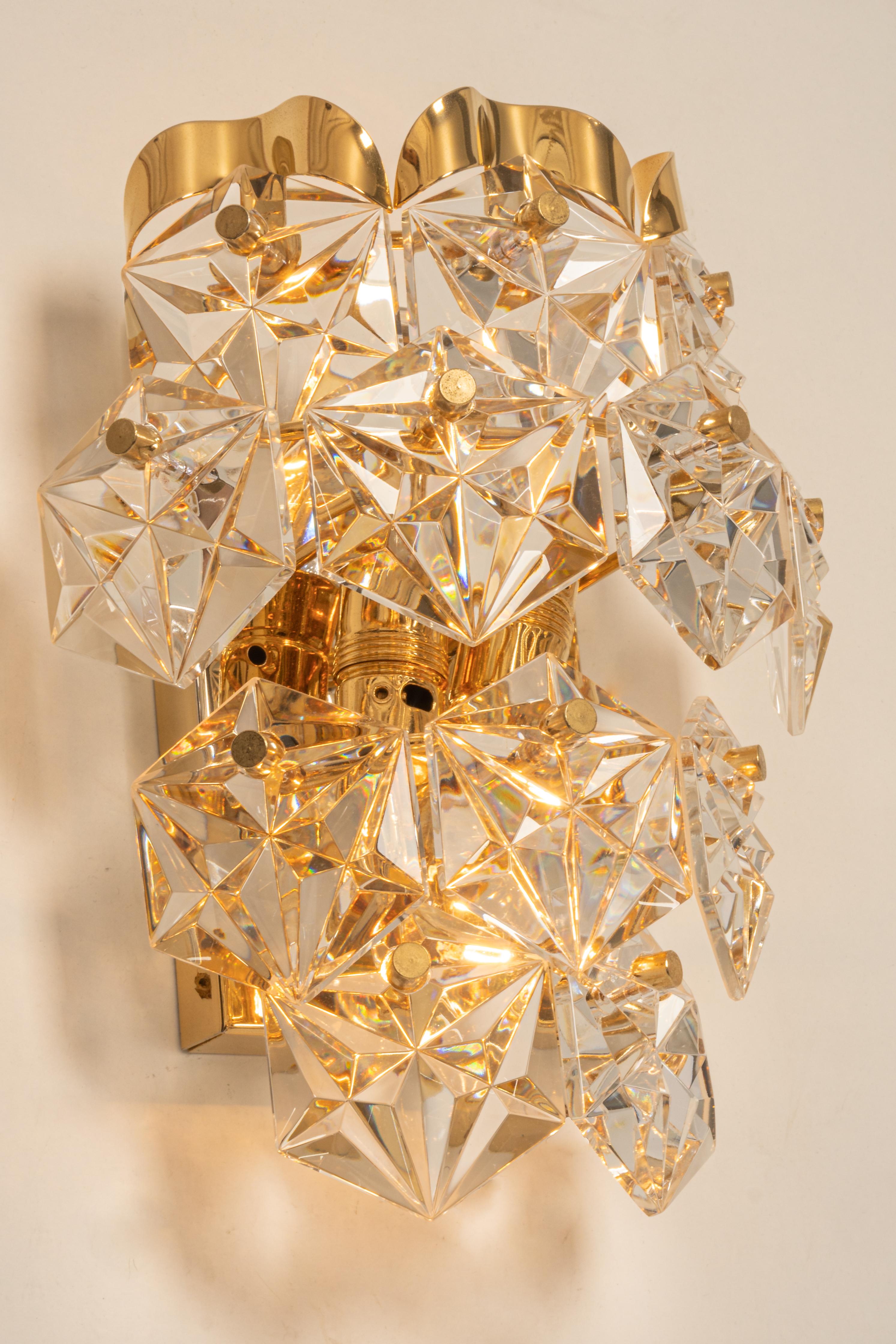 1 of 4 Stunning Pair of Crystal Sconces by Kinkeldey, Germany, 1970s For Sale 2