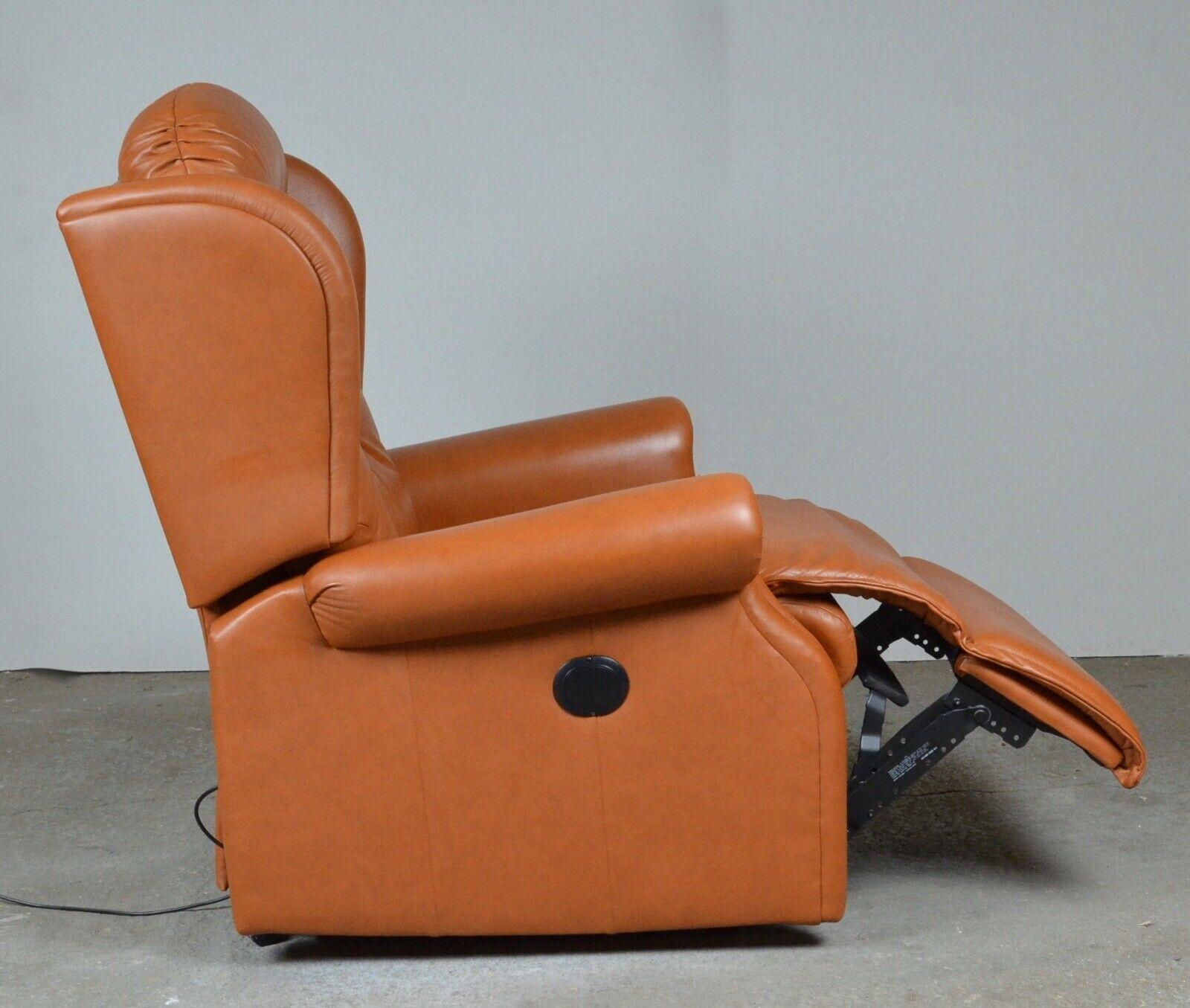 Other 1 of 2 Tan Leather Electric Recliner Armchairs