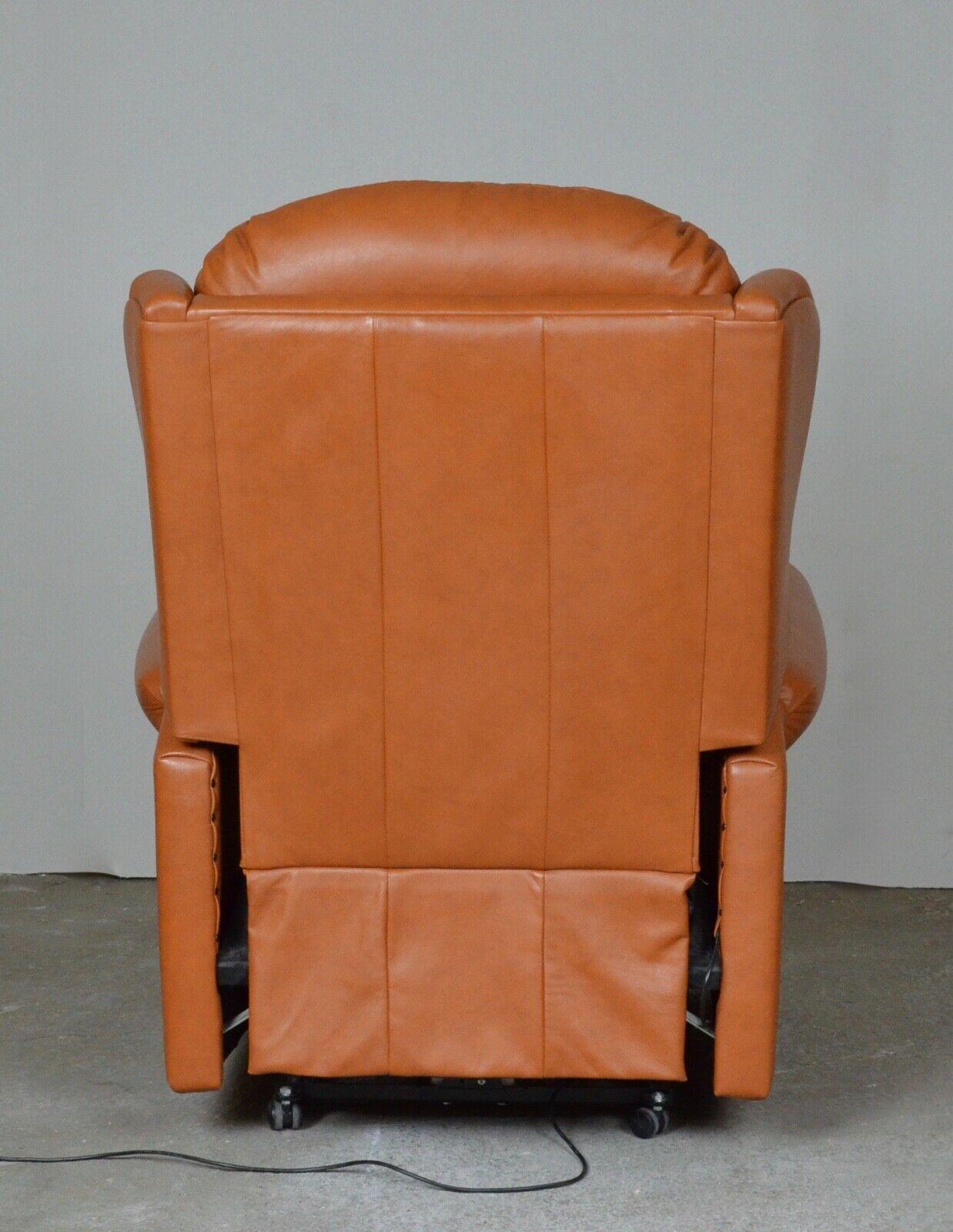 20th Century 1 of 2 Tan Leather Electric Recliner Armchairs