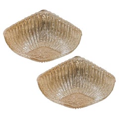 1 of 2 Textured Glass Flush Mount/Wall Light in the Style of Tynell, 1969