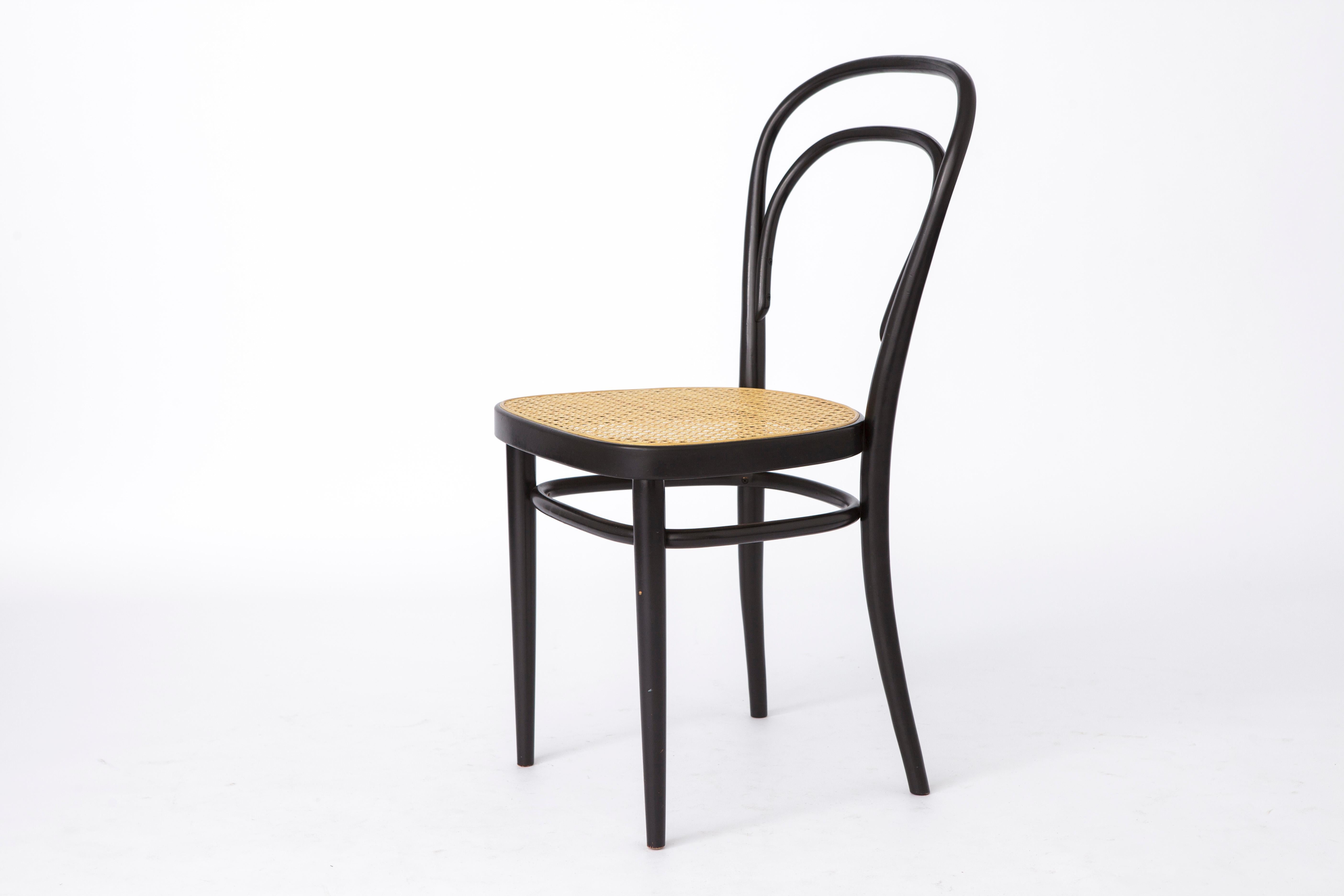 Polished 1 of 2 Thonet Dining Chair #214, Bentwood, Vintage, Austria For Sale