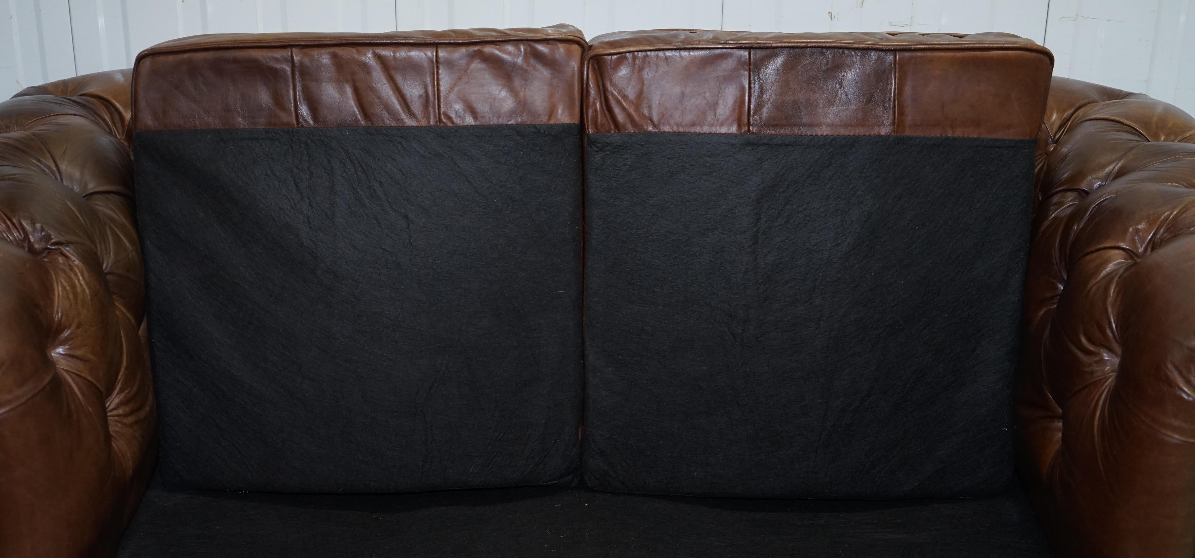 1 of 2 Timothy Oulton Halo Westminster Brown Leather Chesterfield Sofas 6