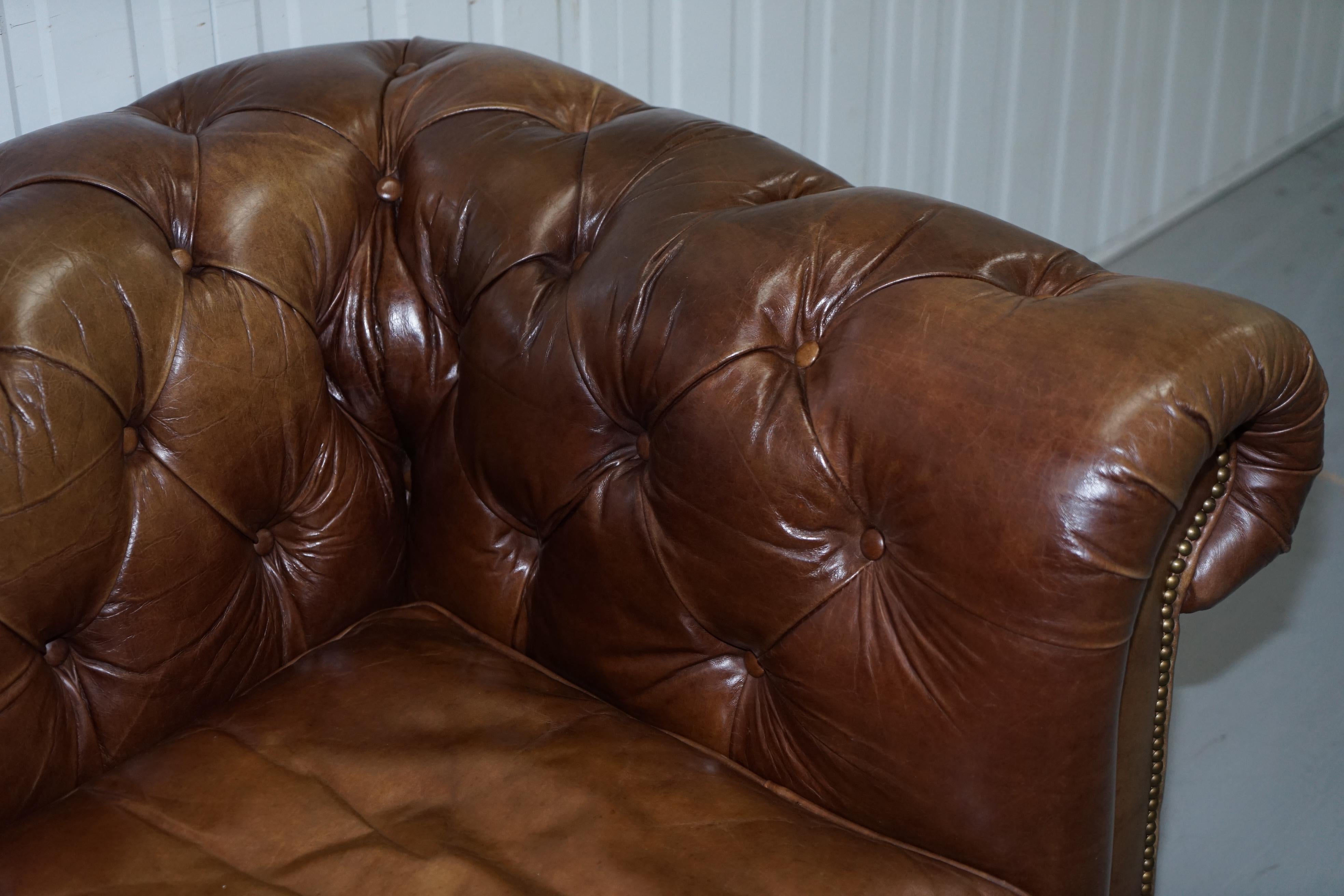 light brown leather chesterfield