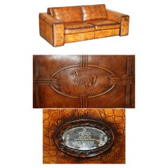 1 DI 2 DIVANO UNICO EMBOSSED FENDI CROCODiLE ALLIGATOR LEATHER PATINA HAND DYED