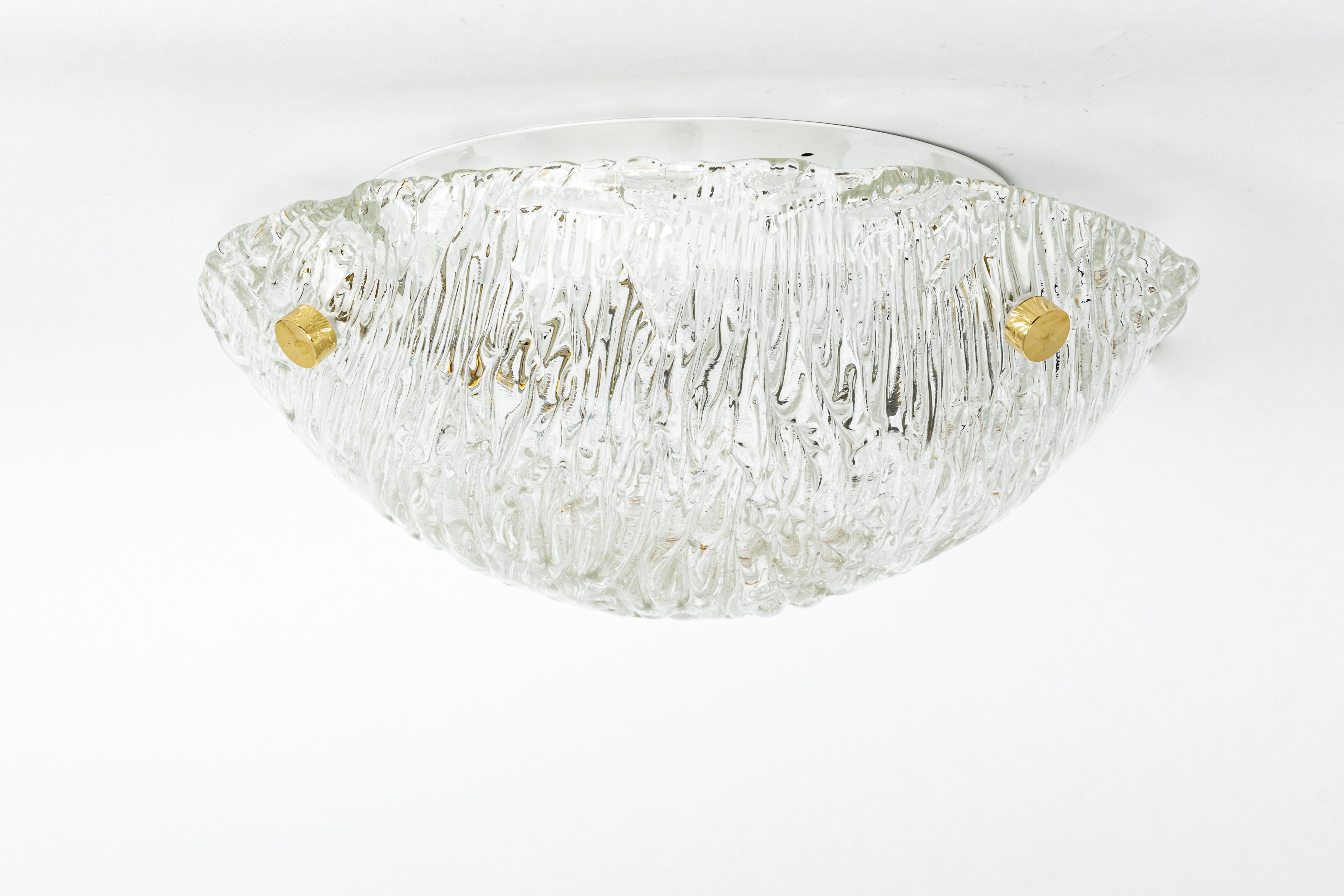 1 of 2 Venini Ceiling Lights Attributed to Carlo Scarpa for Venini, 1950s In Good Condition For Sale In Aachen, NRW