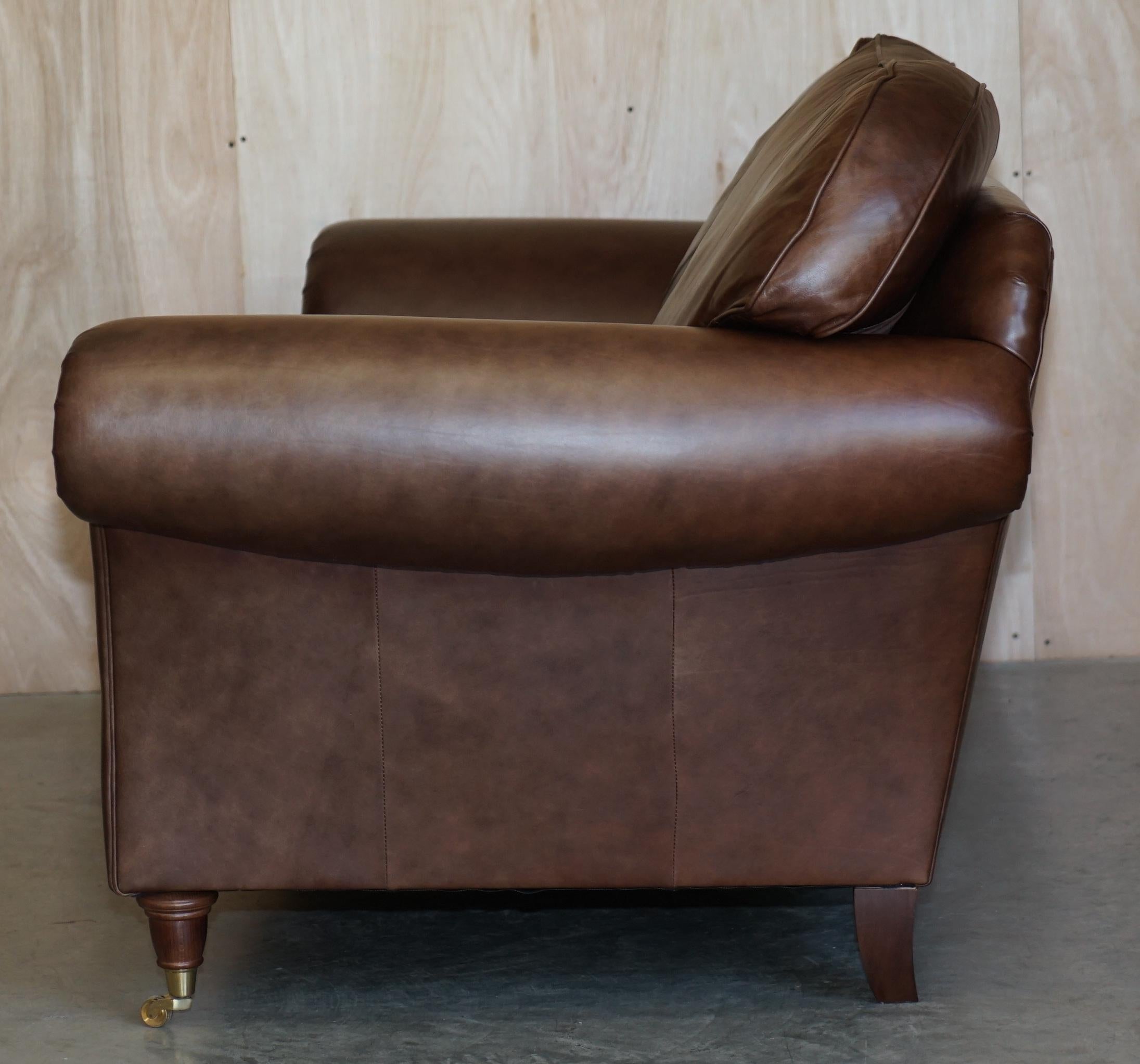 1 of 2 Very Large Heritage Brown Leather Laura Ashley Mortimer Sofas 5