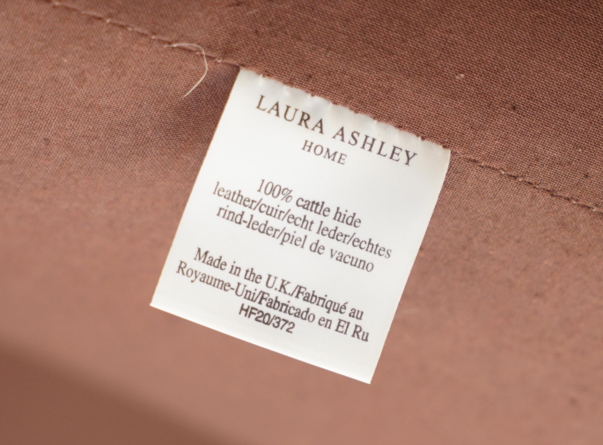 1 of 2 Very Large Heritage Brown Leather Laura Ashley Mortimer Sofas 6