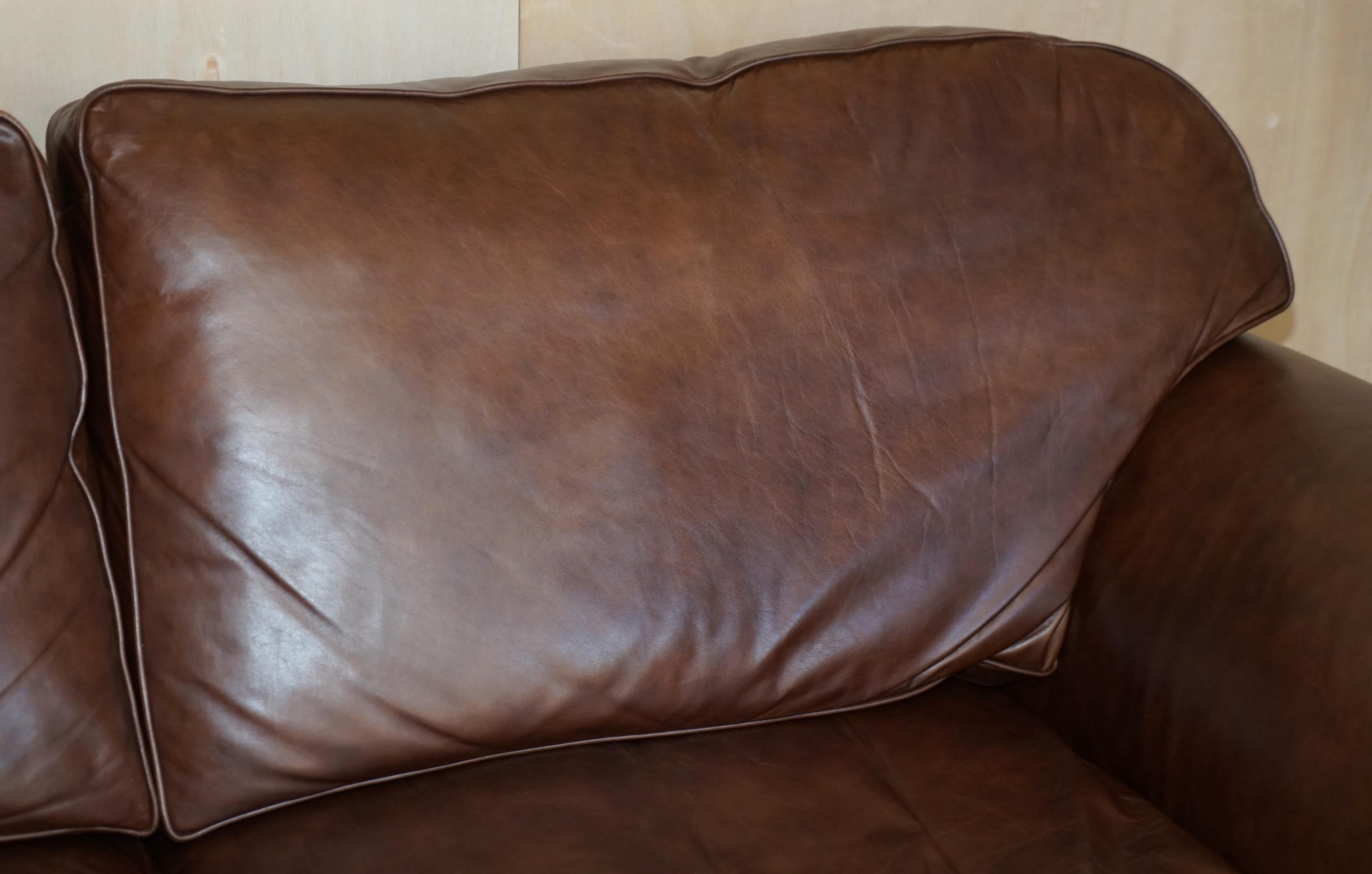 Country 1 of 2 Very Large Heritage Brown Leather Laura Ashley Mortimer Sofas