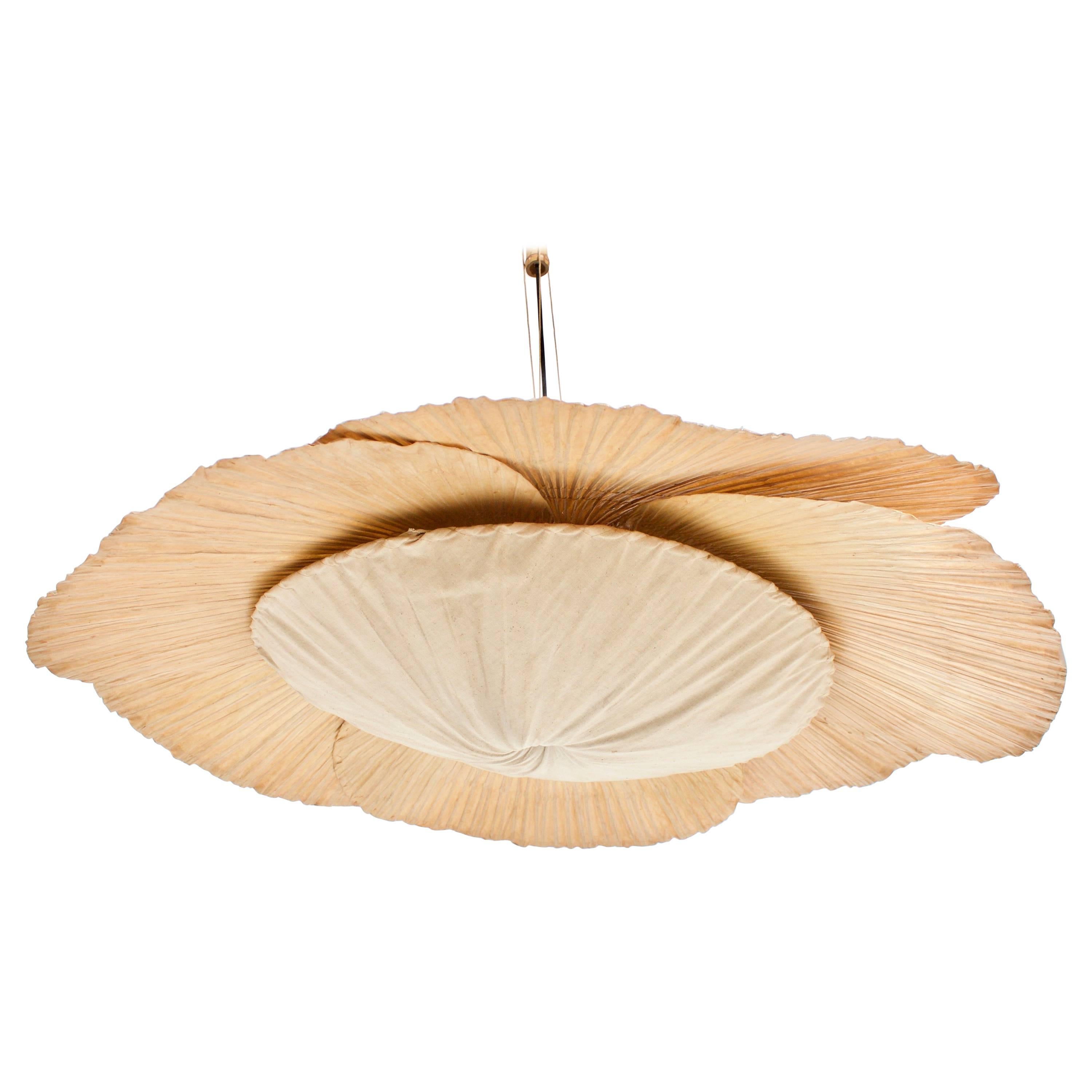 1 of 2 Very Large ‘Uchiwa’ Chandeliers by Ingo Maurer, 1970s