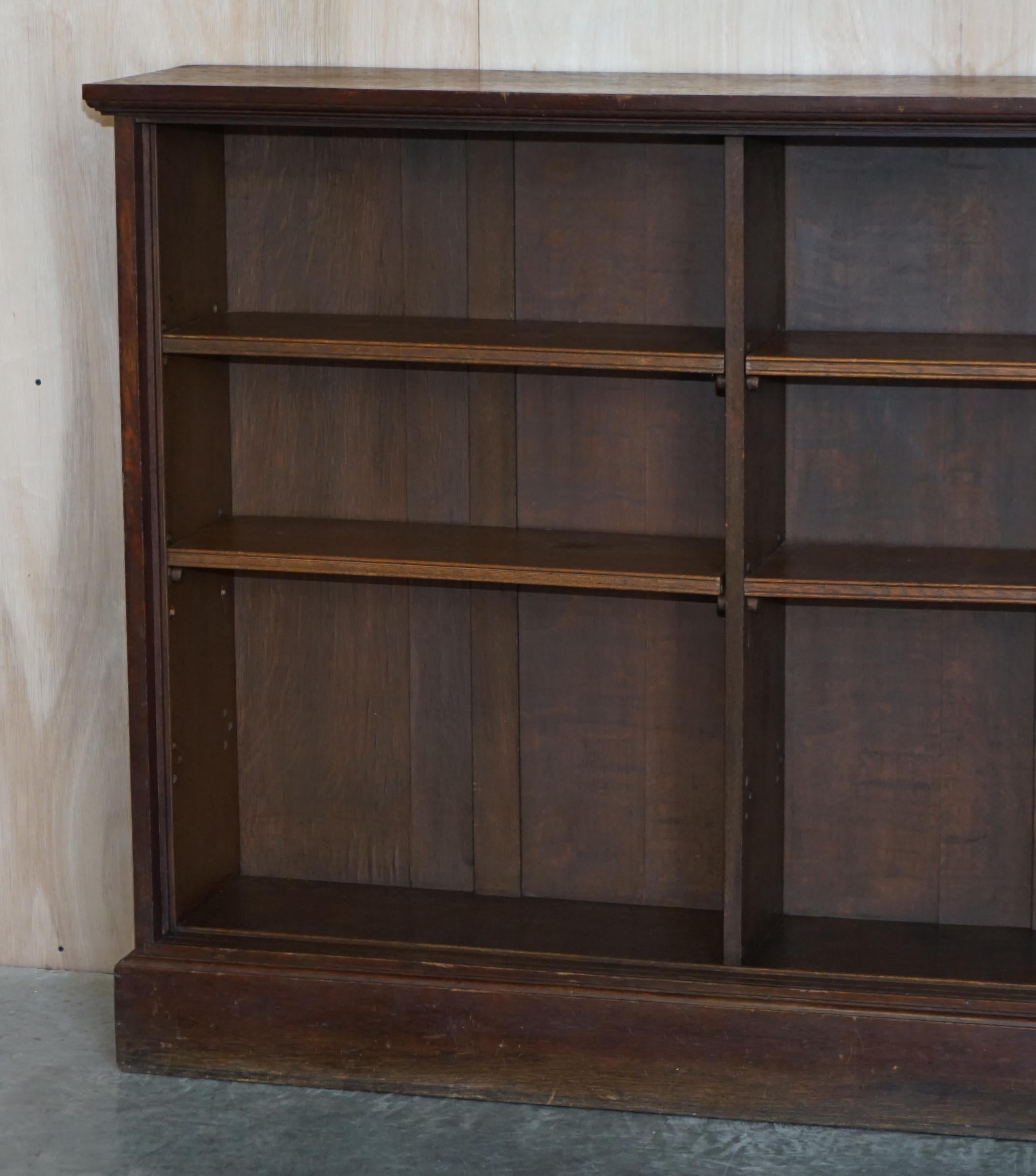 High Victorian 1 of 2 Victorian Period Dwarf Open Library Bookcases with Two Shelves Per Side For Sale