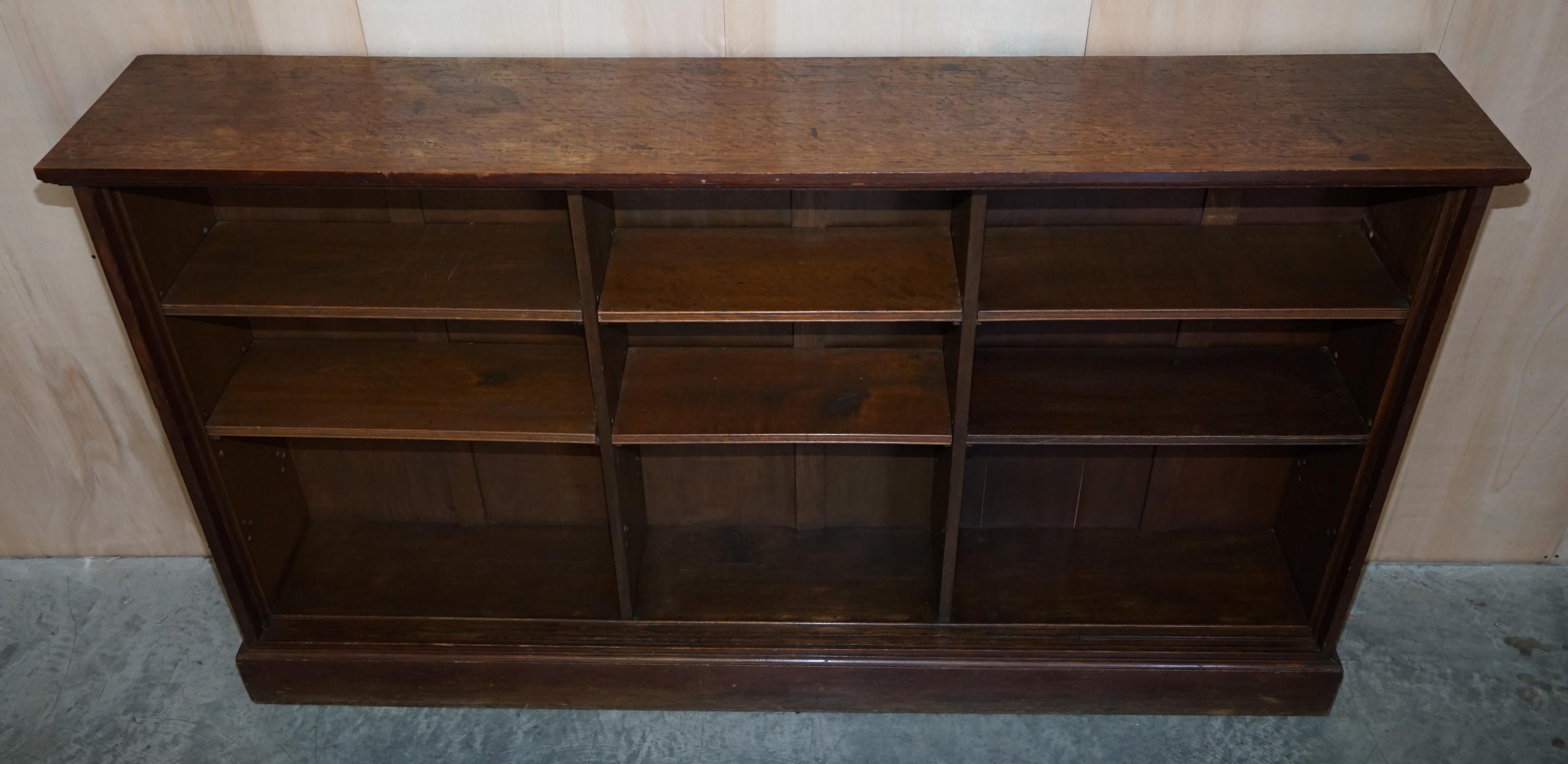 Late 19th Century 1 of 2 Victorian Period Dwarf Open Library Bookcases with Two Shelves Per Side For Sale