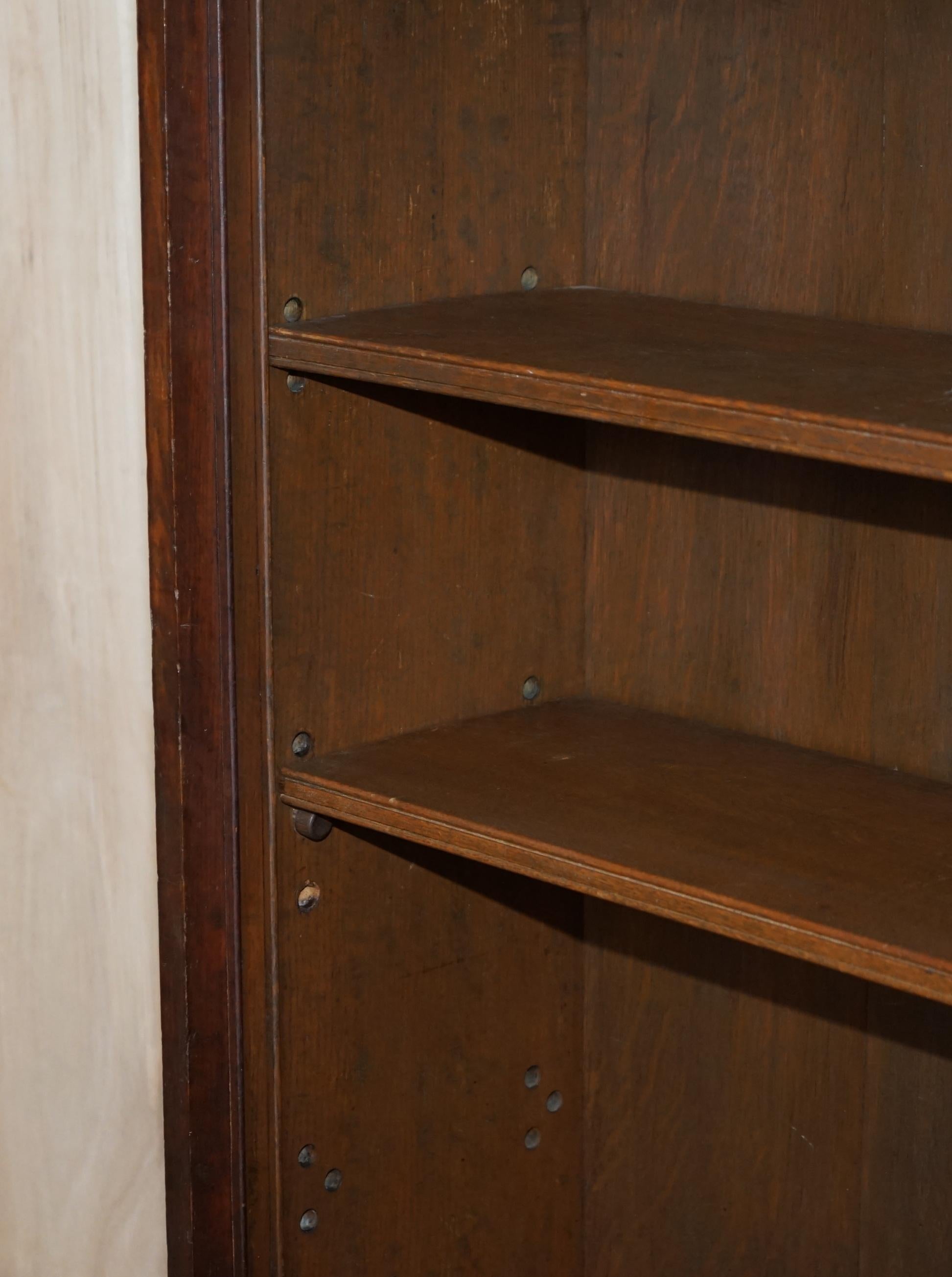 Oak 1 of 2 Victorian Period Dwarf Open Library Bookcases with Two Shelves Per Side For Sale